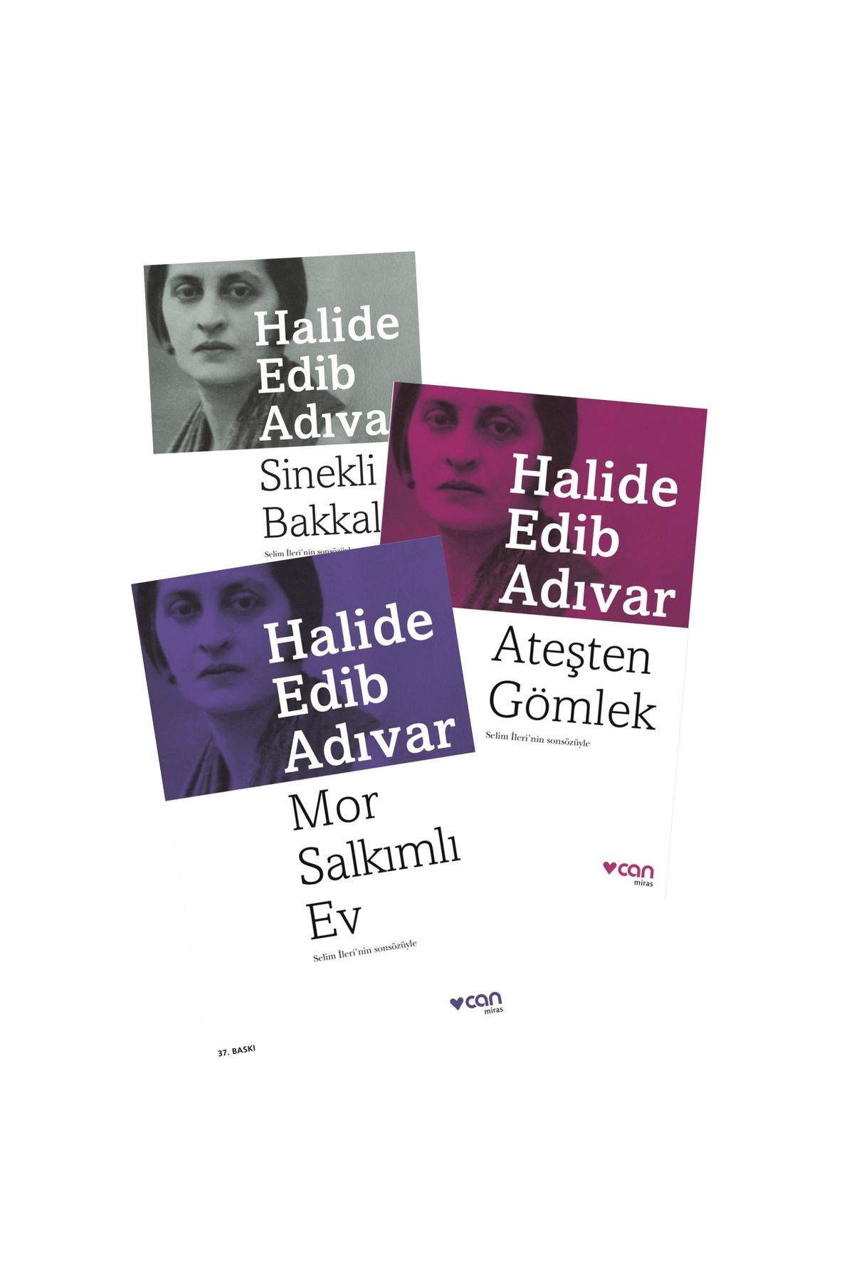 Can Yayınları Sinekli Bakkal - Ateşten Gömlek - Mor Salkımlı Ev Halide Edib Adıvar 3 lü Kitap Seti