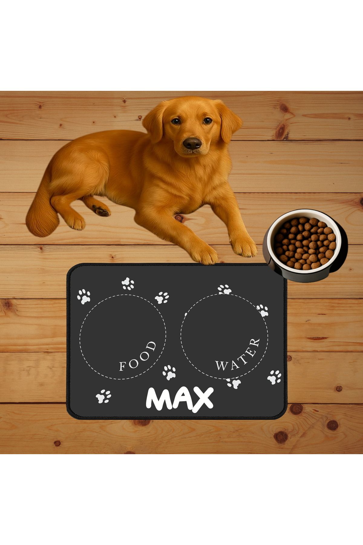 Hediye Deposu İsmli Özel Kedi Köpek Mama Paspası Ve Beslenme Altlığı Mama Önü Tuvalet Önü Paspas 40x60cm
