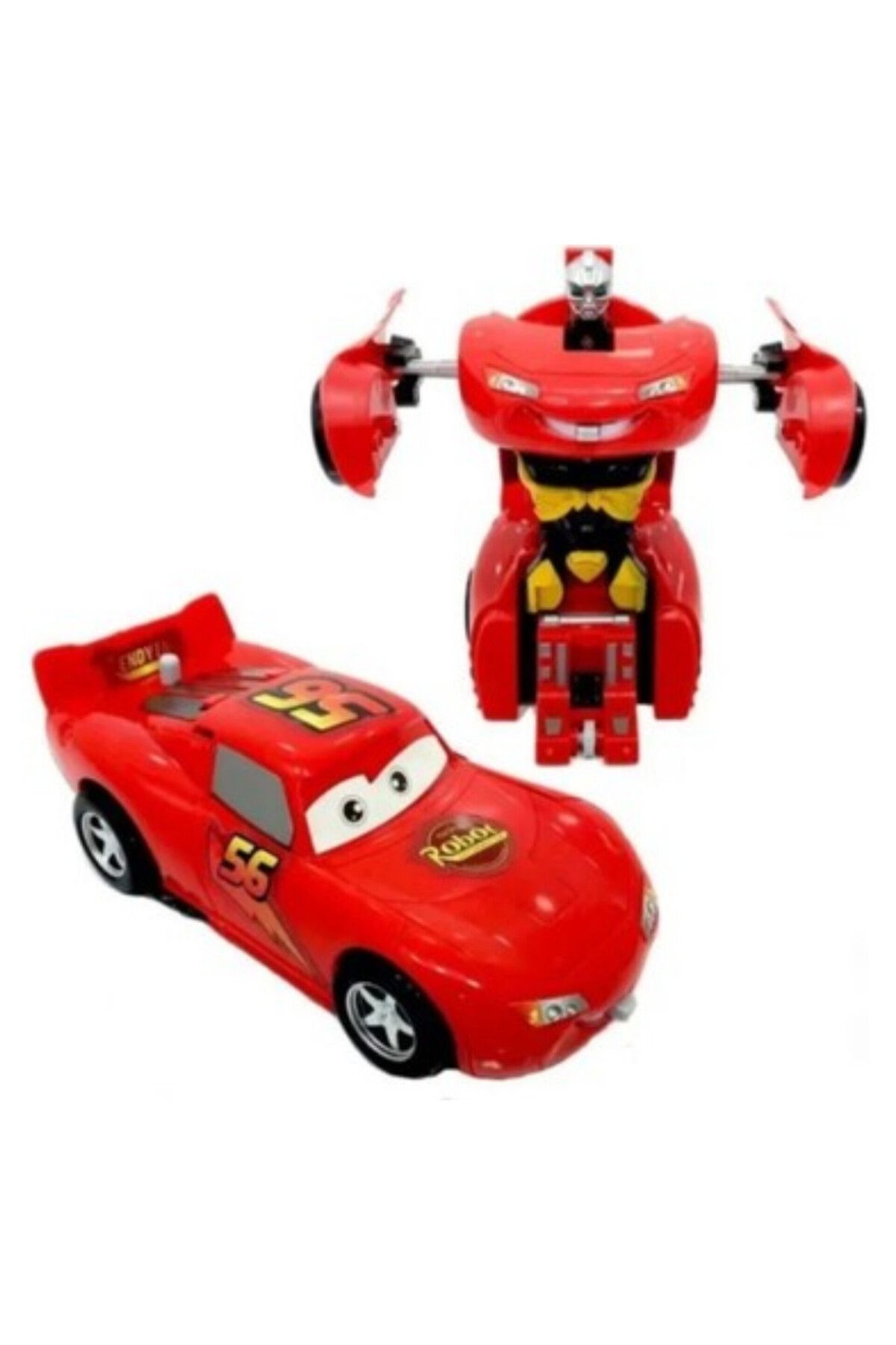 abnturk Çek Bırak Mekanizmalı,Robota Dönüşebilen Kırmızı Araba