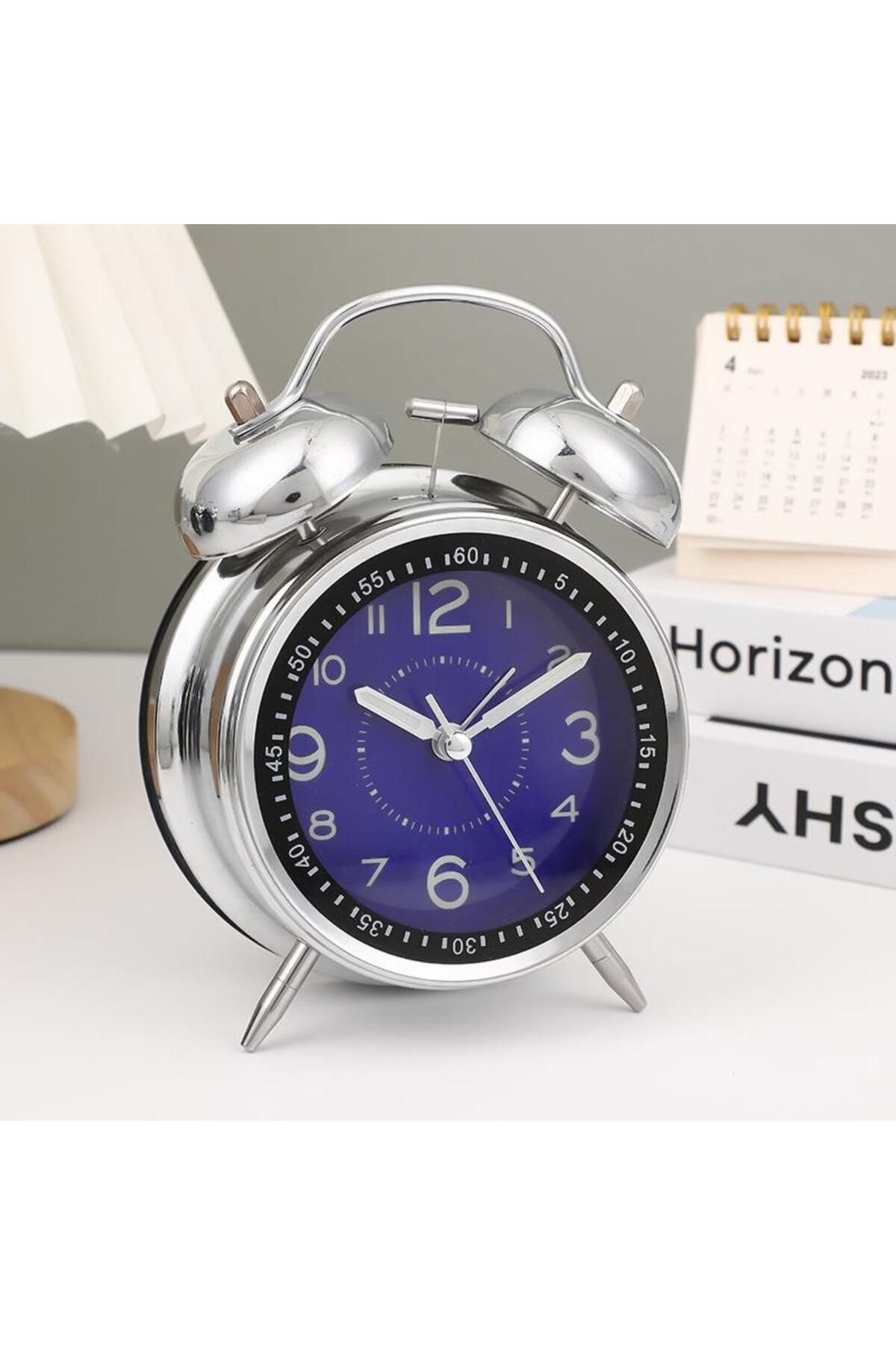 Elioure Fosforlu büyük boy nostaljik analog çalar saat, yüksek ses, saniyeli, ışıklı alarm