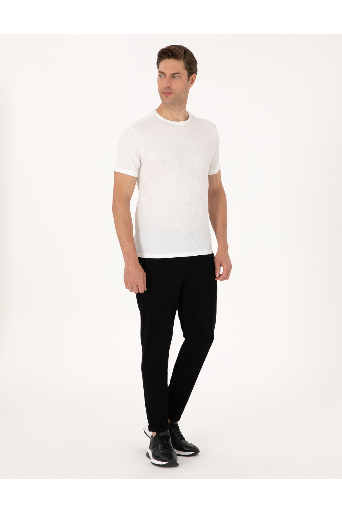 شلوار ورزشی مشکی اسلیم فیت 50318021-VR046 پیر کاردین شلوار گرمکن ورزشی Pierre Cardin