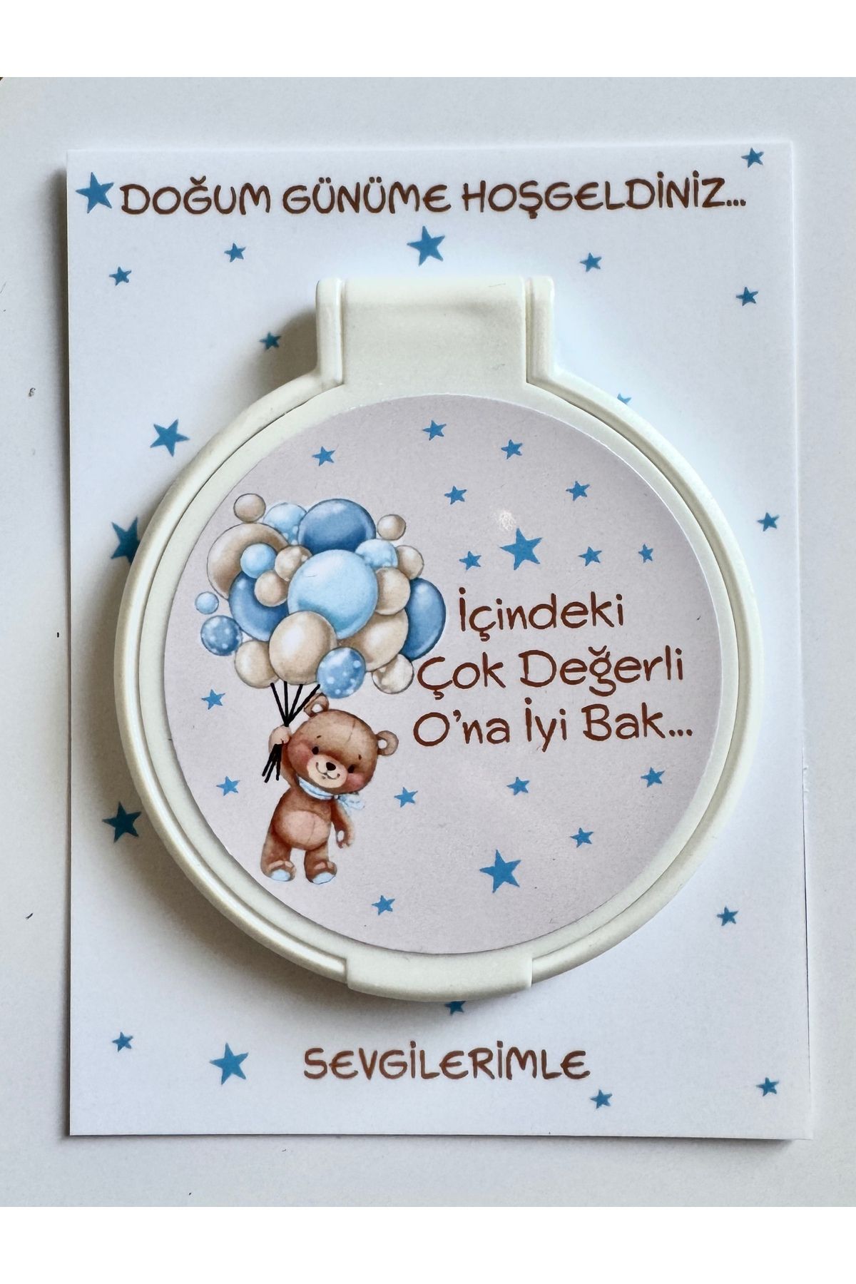Gülçin Design Alaçatı Kartlı plastik cep aynası/ 5 adet