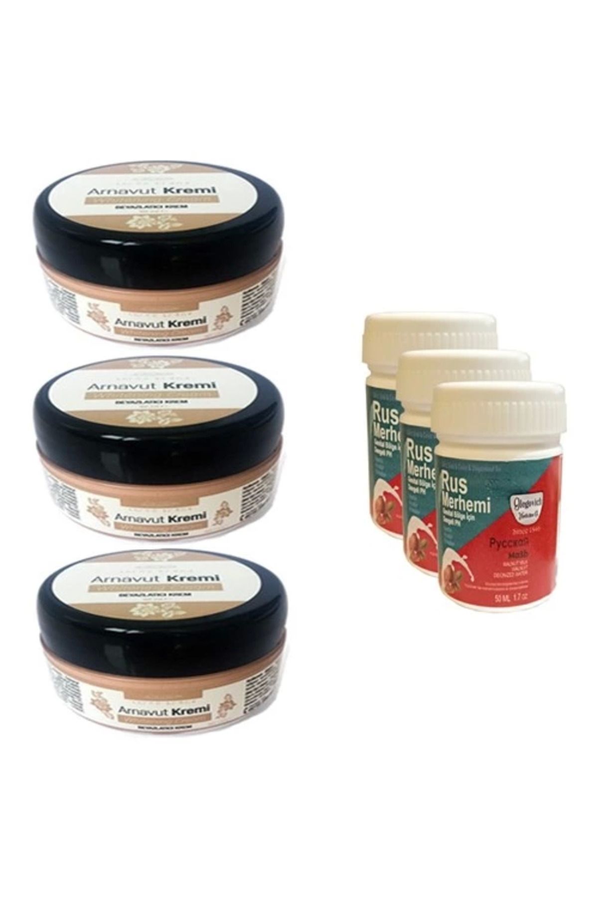 hayalimsah Three Brand Arnavut Kremi 3 Adet + Rus Merhemi 50 ml 3 Adet