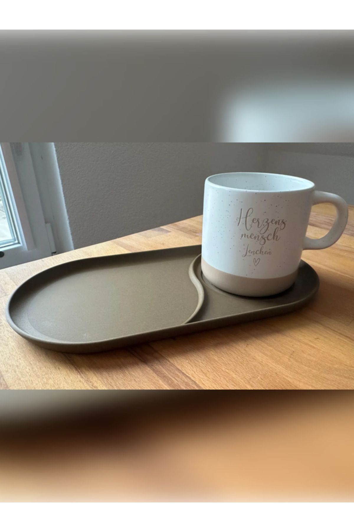zWorks Modern Tasarım Oval Kahve & Atıştırmalık Tepsisi