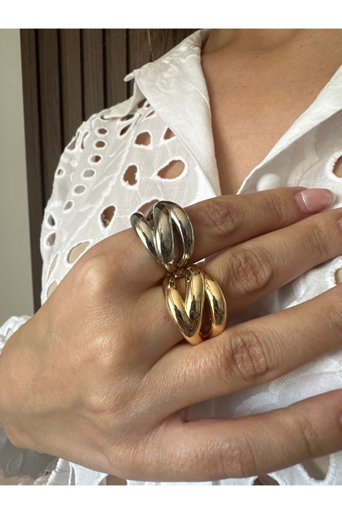 LaNida Jewelry Glory yüzük / Gold renkli çelik yüzük