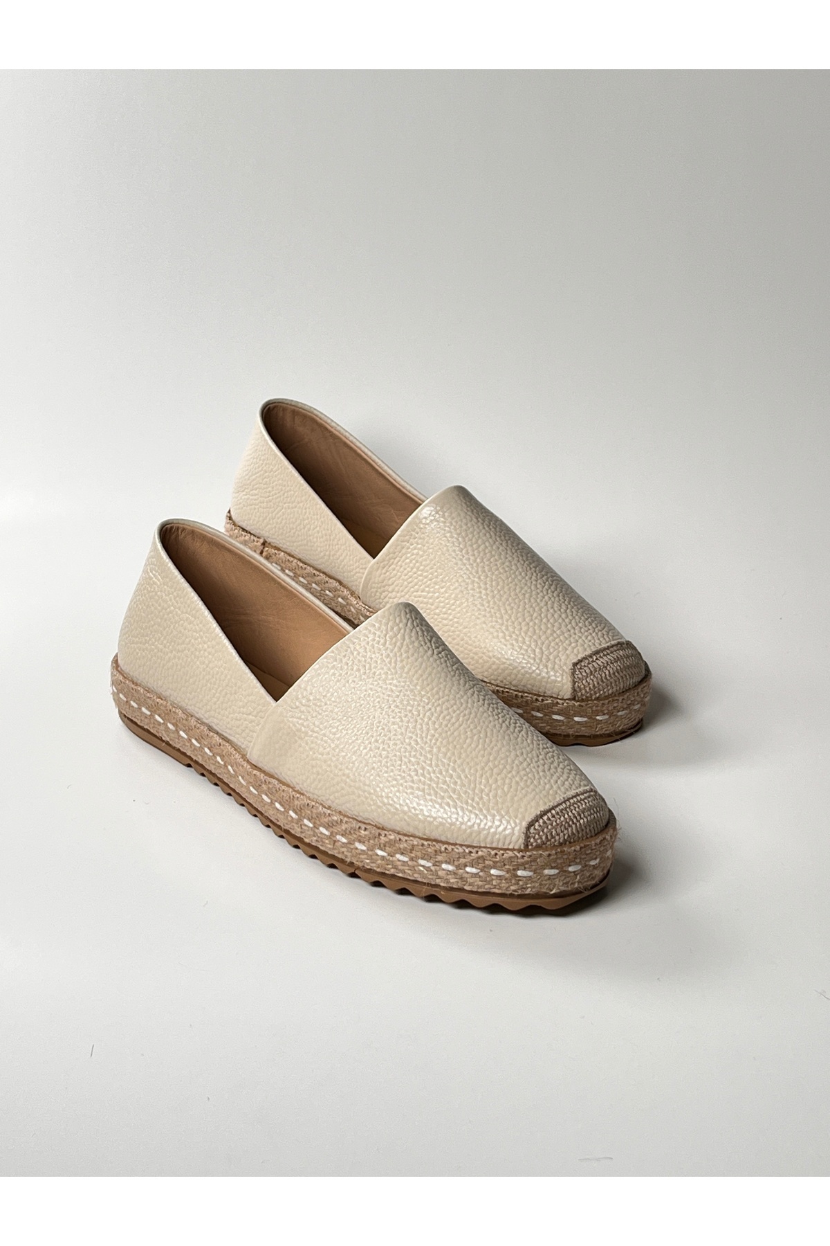 futsi shoes Hakiki Deri Kadın Espadril Ayakkabı