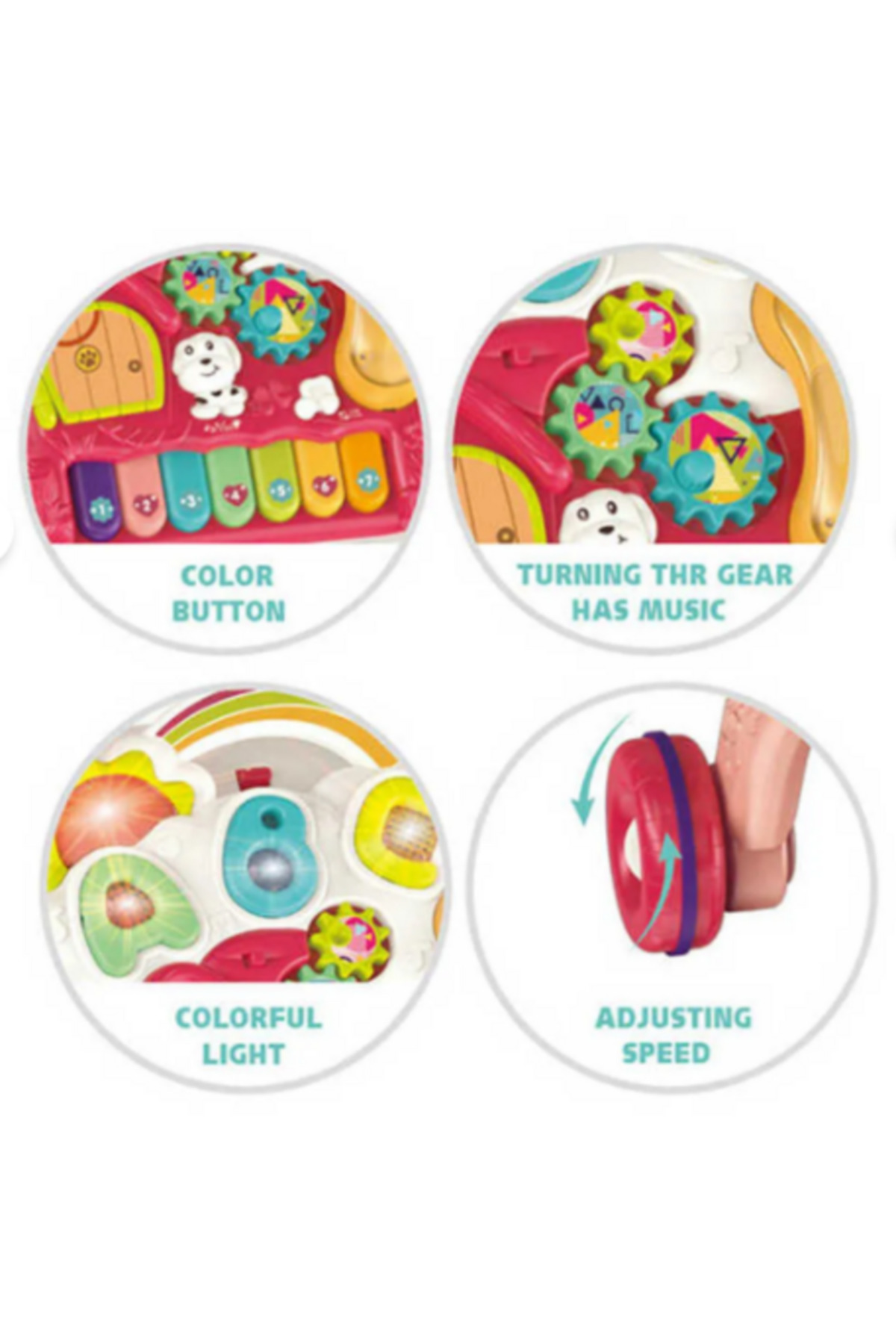 babydoor Toys Piyanolu 4in1 Bebek Yürüteci Eğitici Aktivite Oyun Masası Yürüteç fotoğrafı 5 (önizleme)