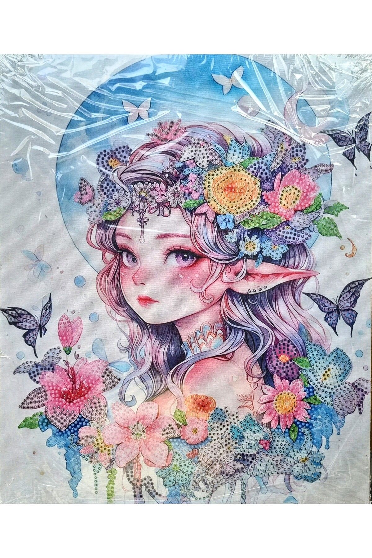 Hobiline 5d Elmas Taş Işleme Kiti 27 x 33 cm Anime Kız Desen
