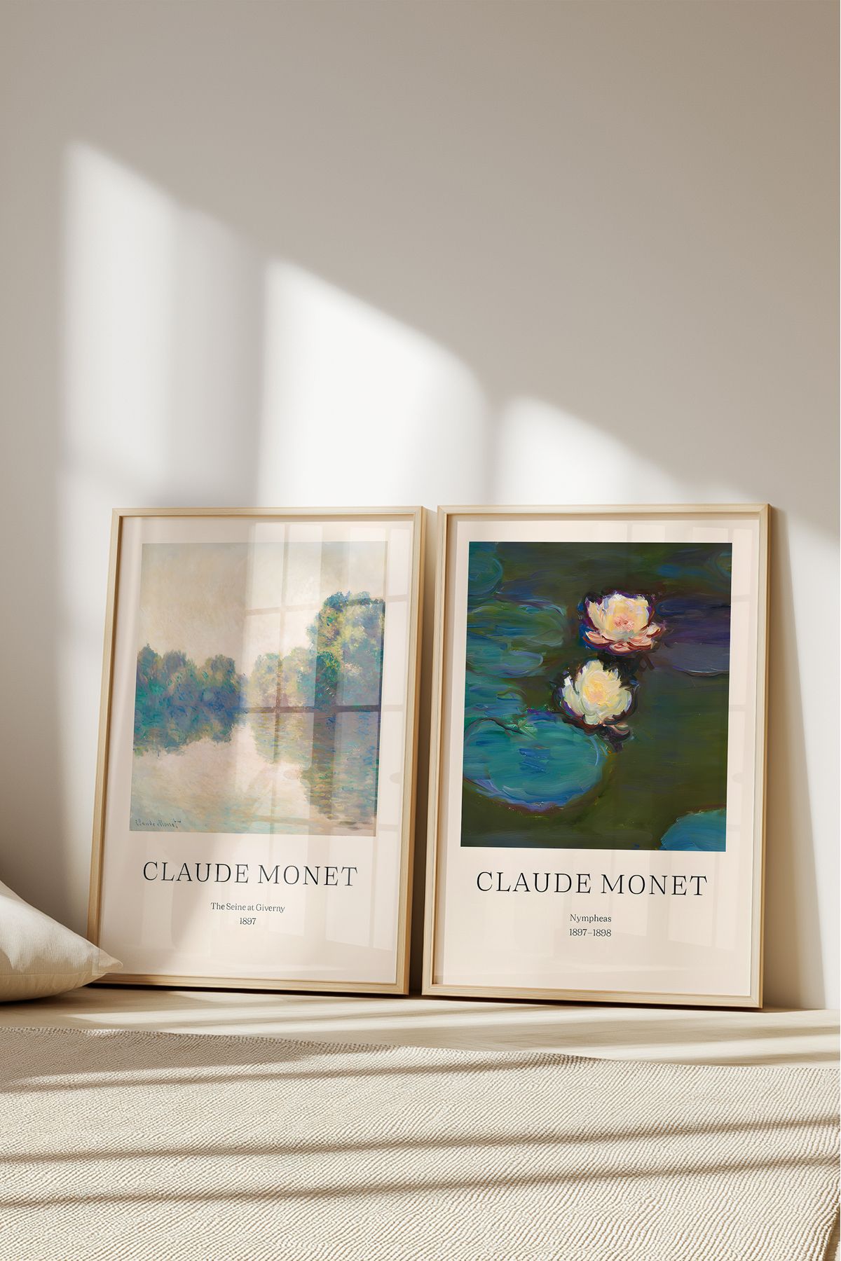 Home 2'li Cloud Monet, Nilüferler, Oturma Odası Dekoru, Salon Dekoru, Çerçvesiz Poster