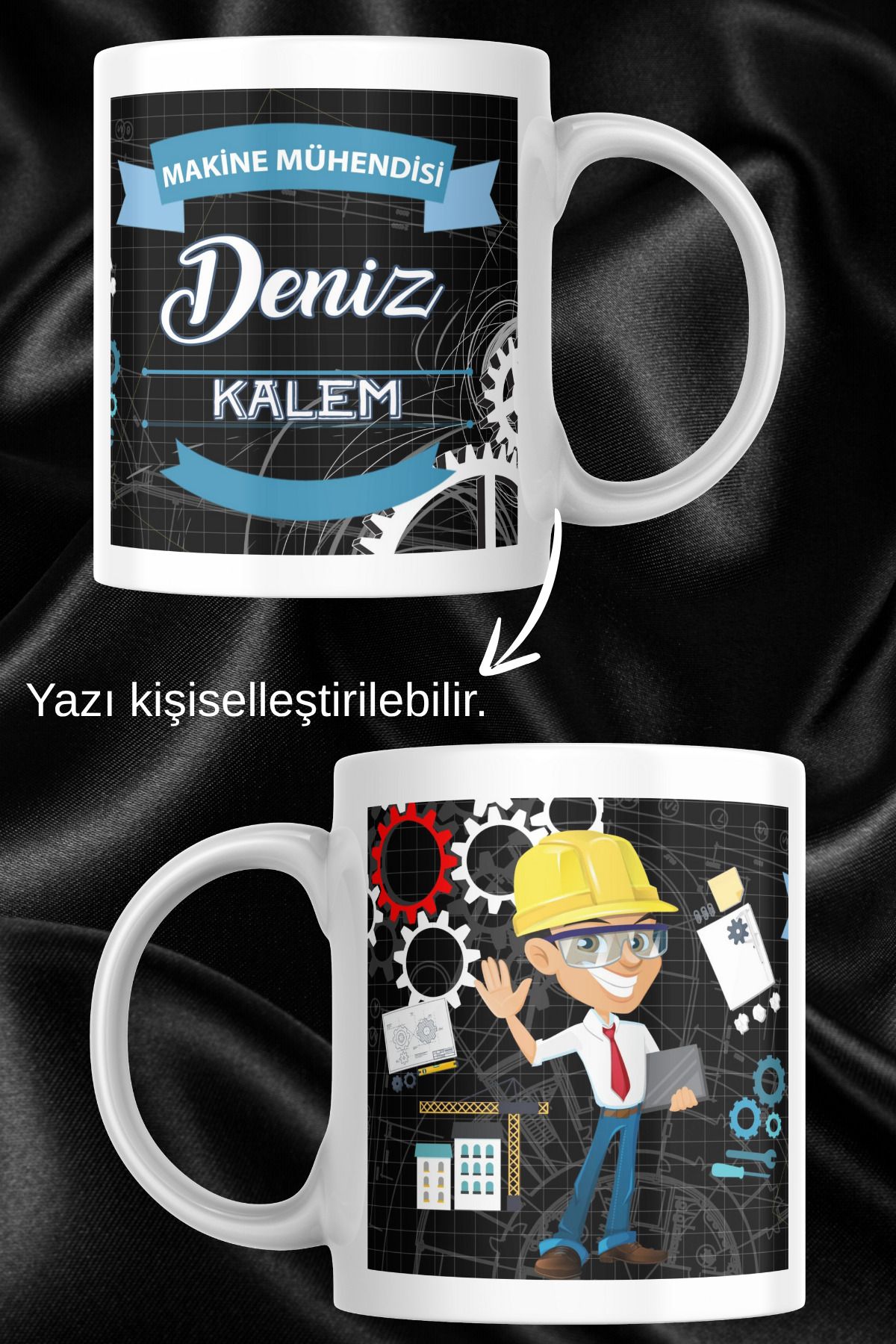 zerhome Erkek Makine Mühendisi Temalı Beyaz Porselen Kupa Bardak