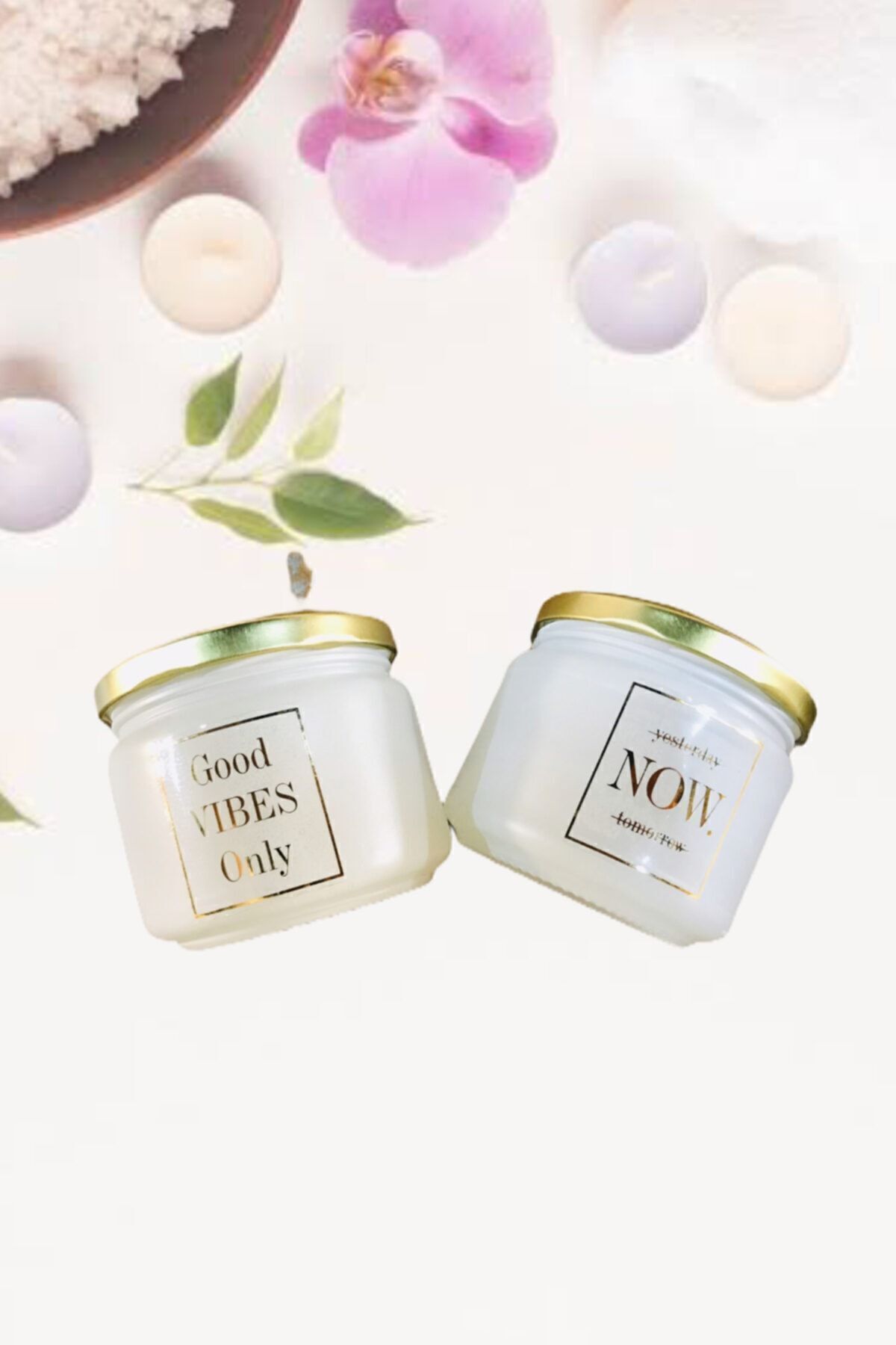 Elioure Büyük Boy Vanilya Kokulu Kavanoz Mum, 2'li Paket, 300 Gr
