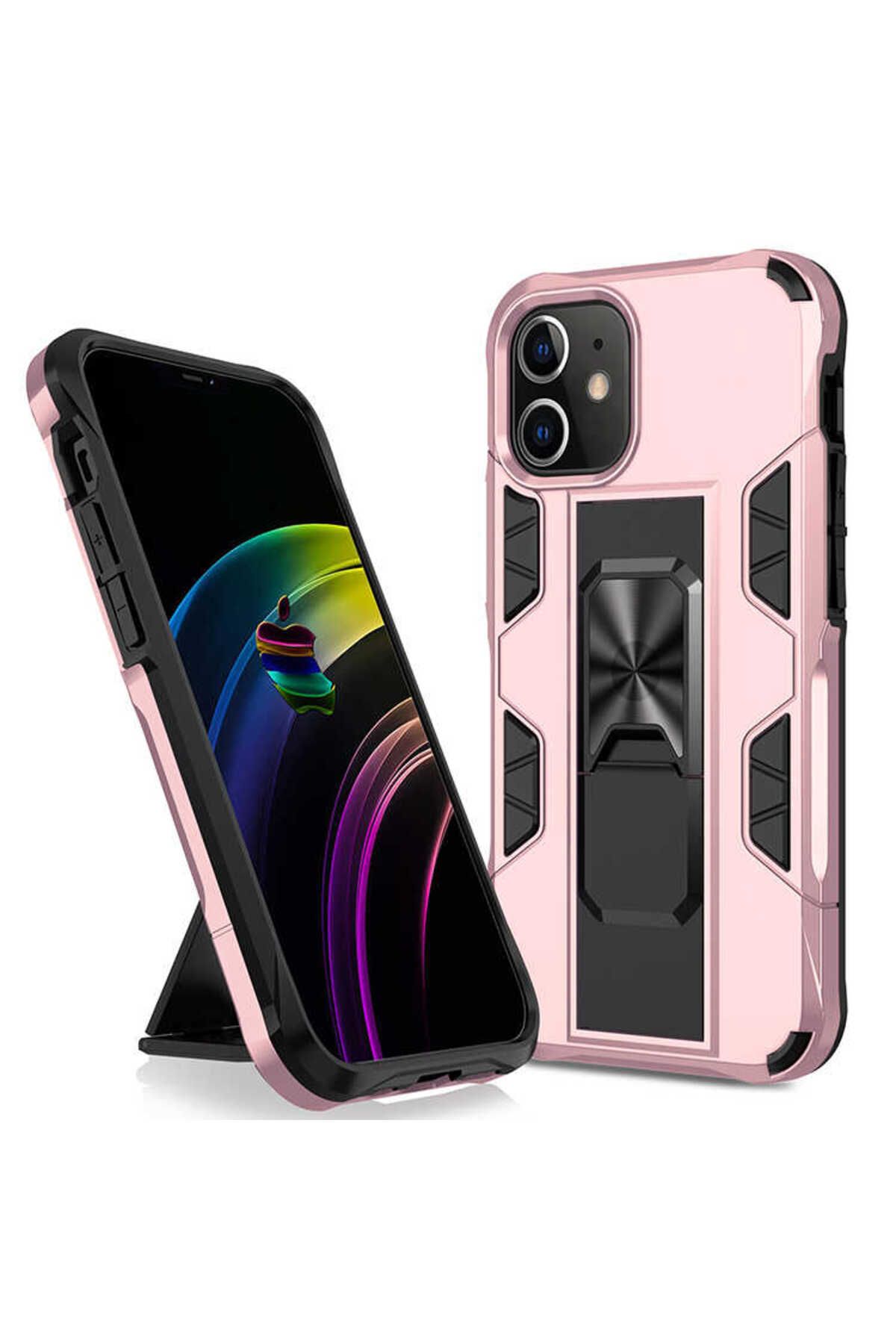 halkhouse Apple iPhone 12 Pro Max Kılıf Zırhlı Tank Korumalı Standlı Sert Silikon Volve Kapak