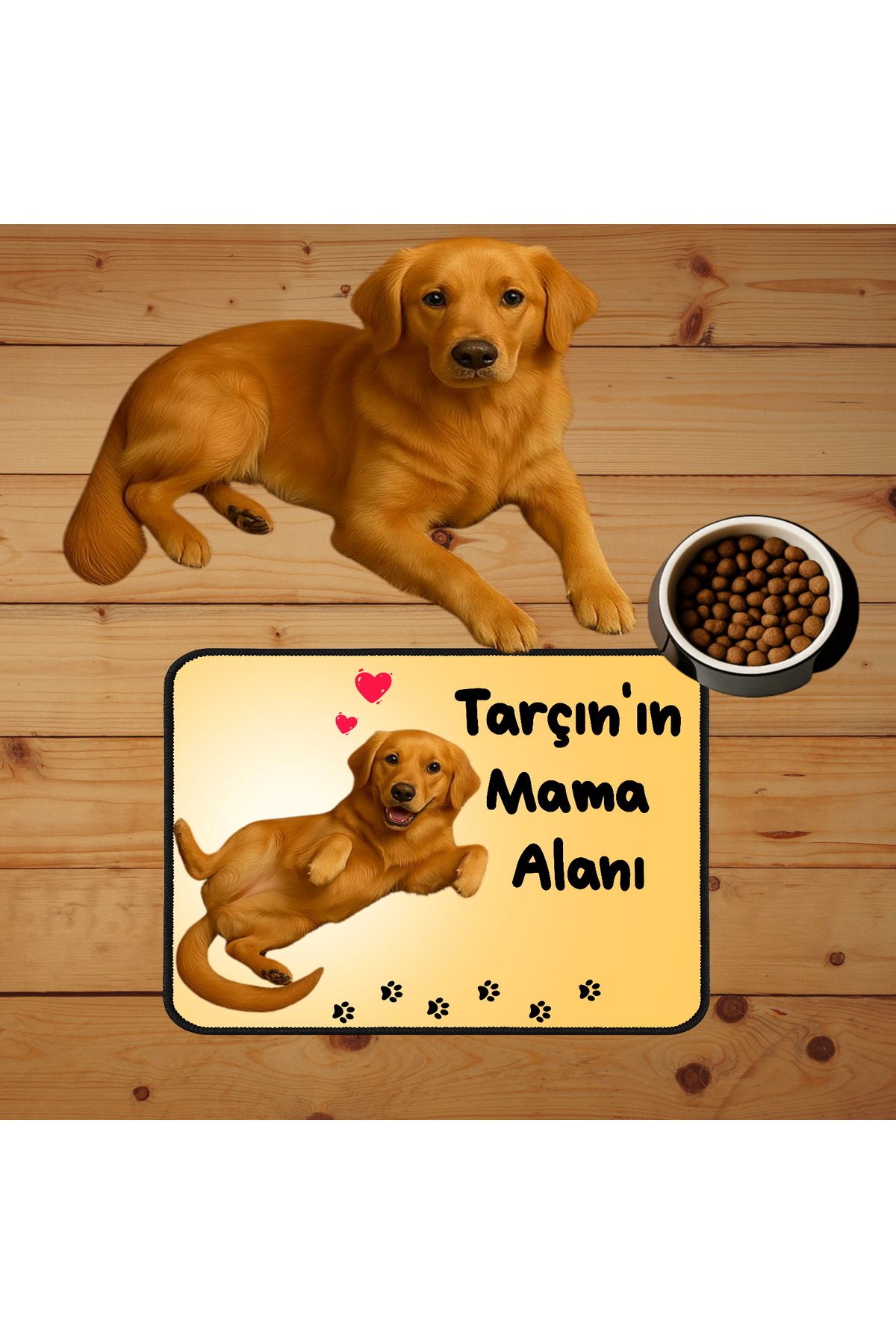 Hediye Deposu Özel Fotoğraf Ve İsimli Kedi Köpek Mama Paspası Ve Mama Önü Tuvalet Önü Paspas 40x60cm