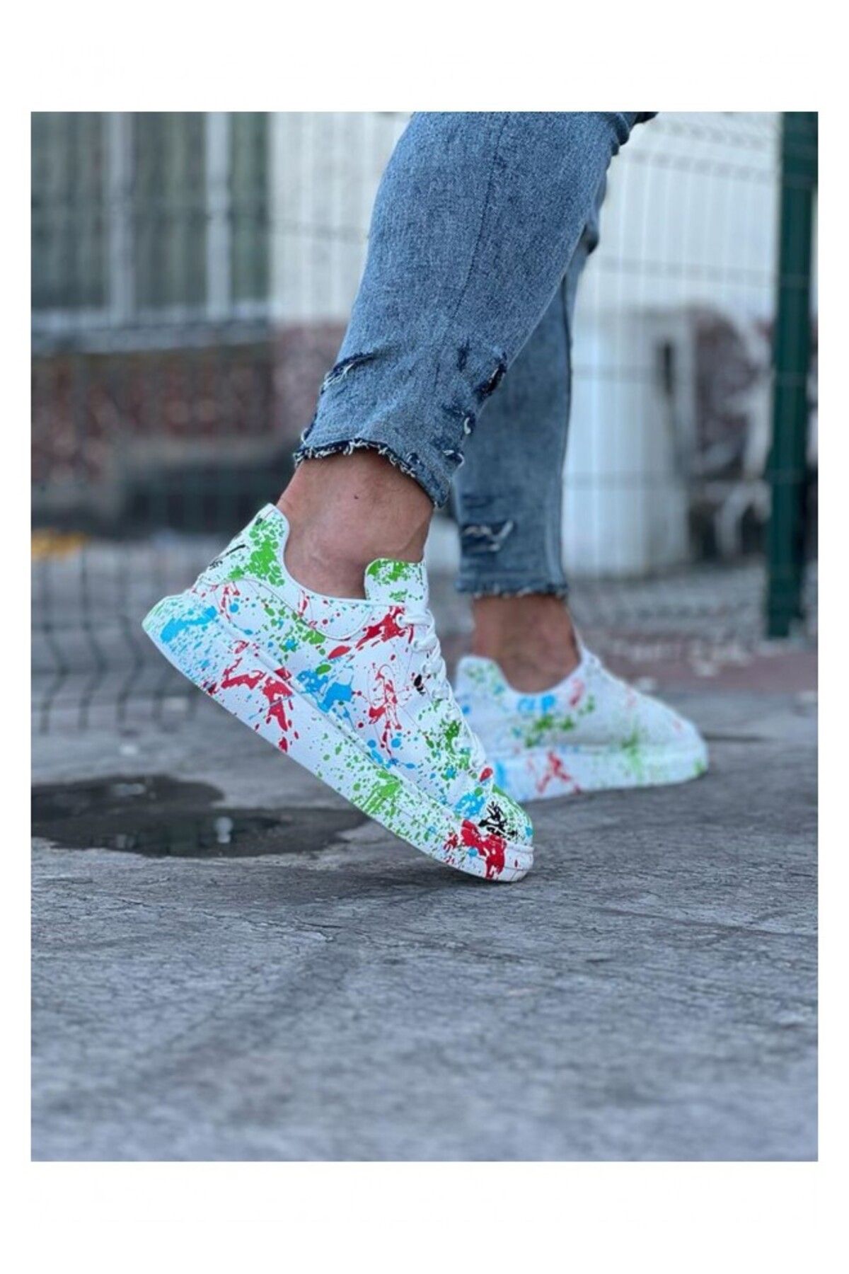 GETFAY WG501 Yeşil Boyalı Erkek Casual Ayakkabı