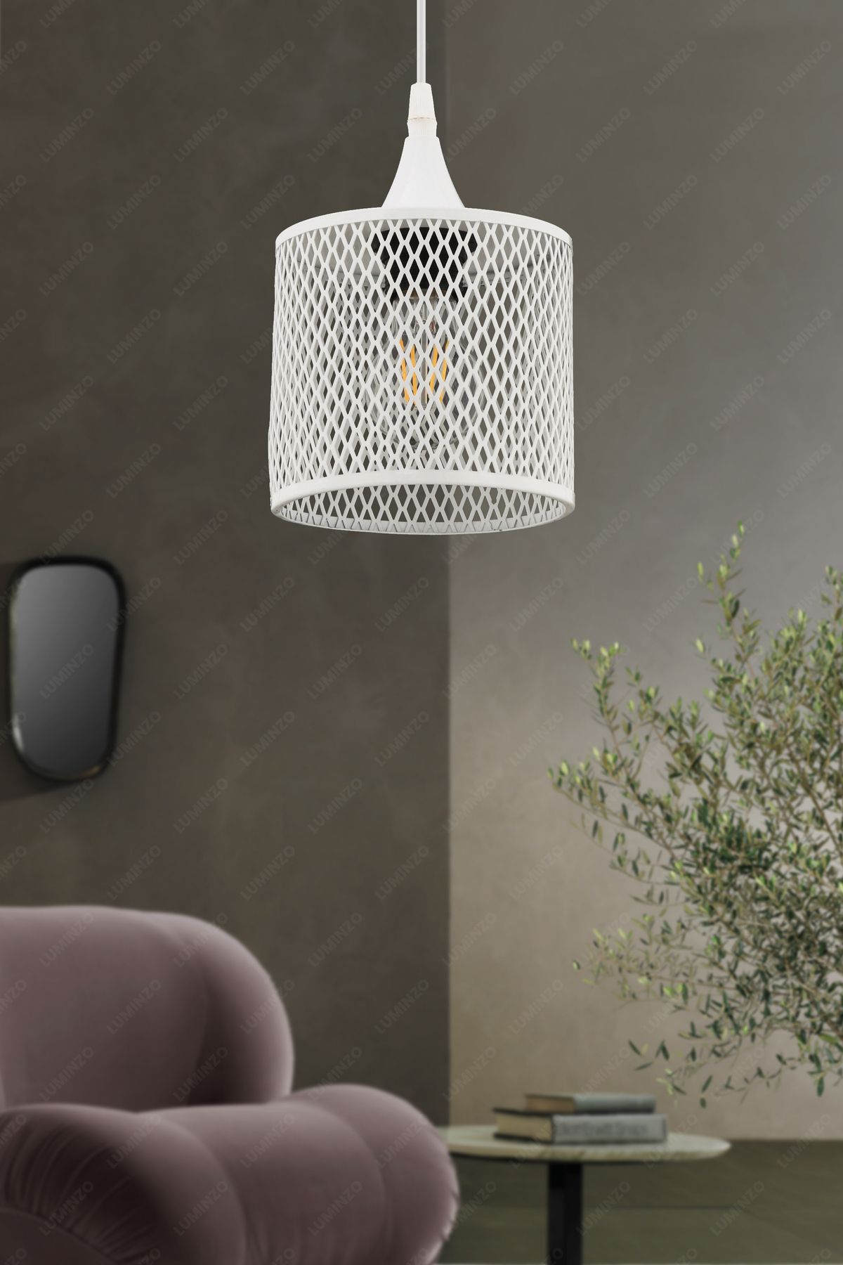 LUMINZO Celo 16 cm Beyaz Modern Avize Sarkıt Salon Mutfak Kuaför Cafe Lamba Dekoratif Aydınlatma
