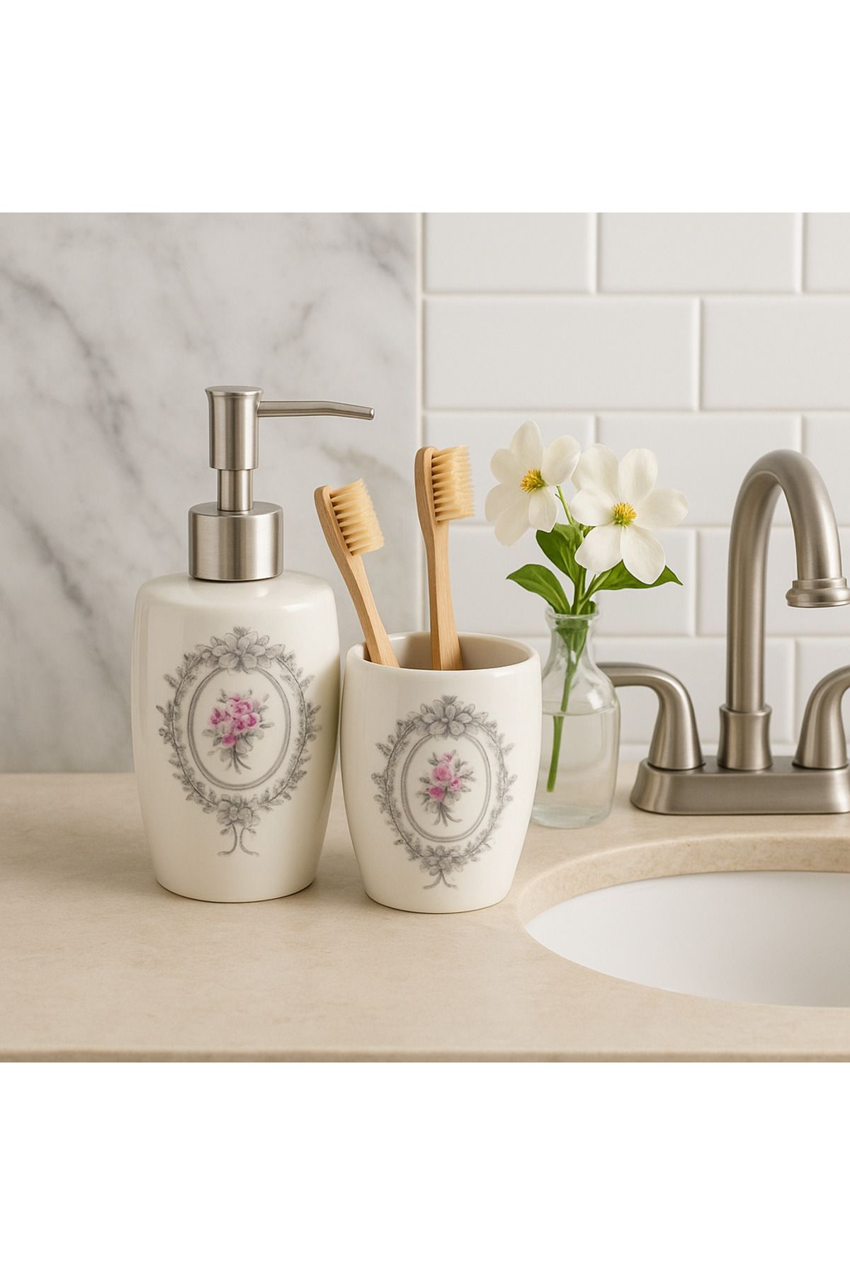 Limbo Home Banyo Seti Rose 2 Parca
