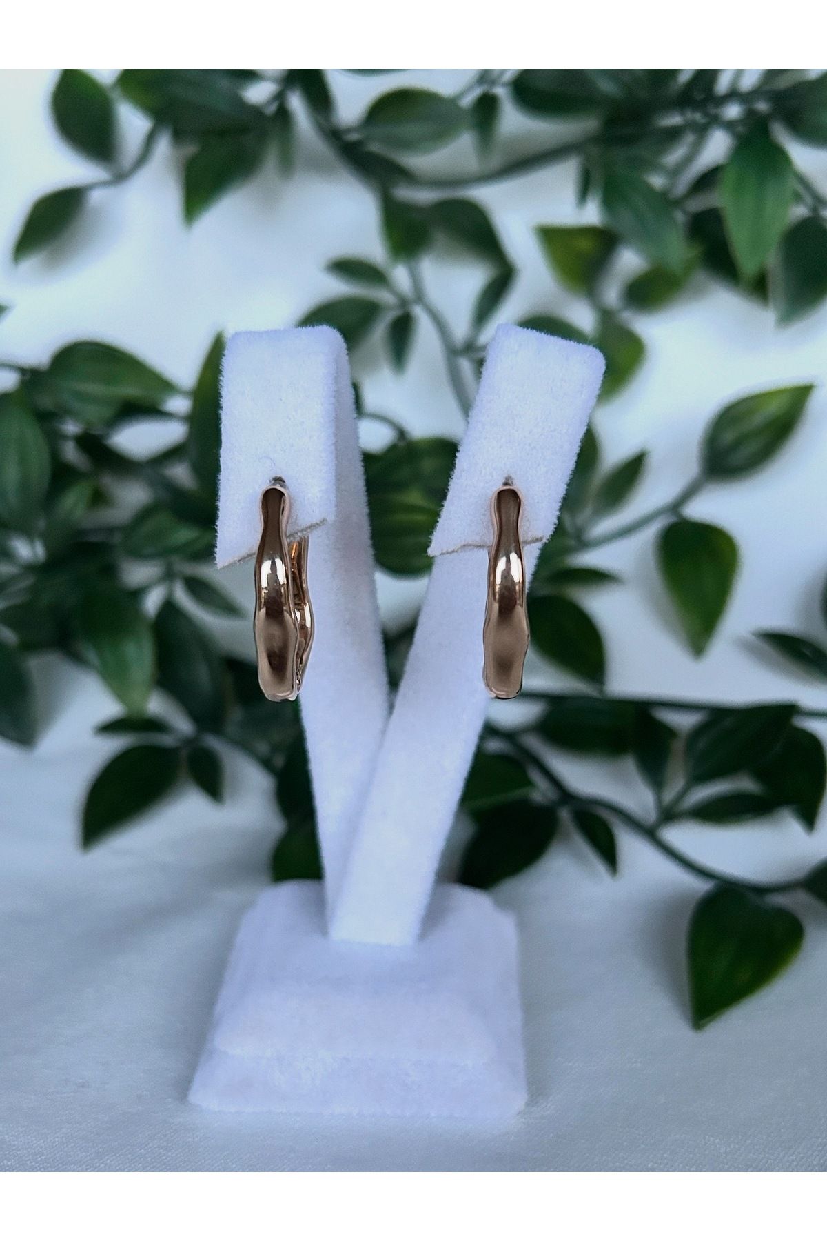 Alvora Accessories Dalga Formlu Gold Paslanmaz Çelik Halka Küpe