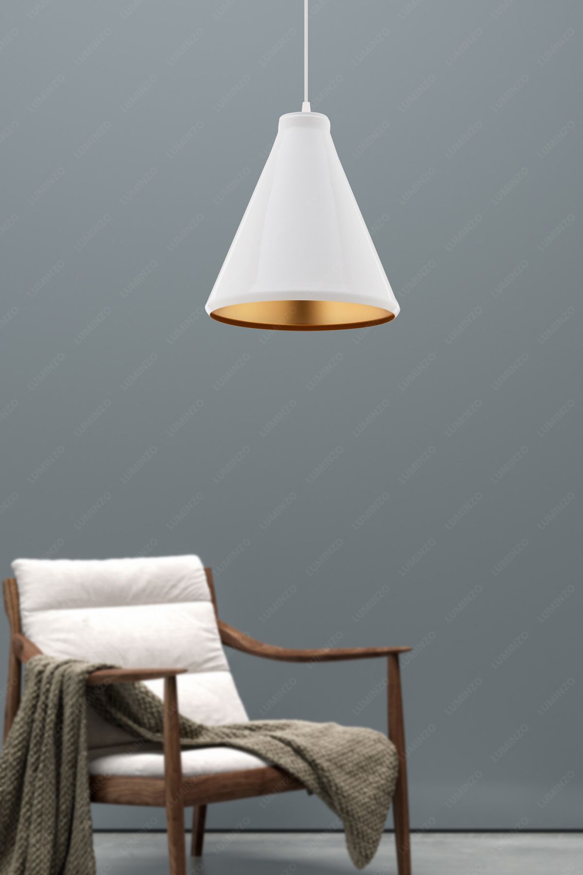 LUMINZO Alba 20 cm Beyaz Modern Avize Sarkıt Salon Mutfak Kuaför Cafe Lamba Dekoratif Aydınlatma