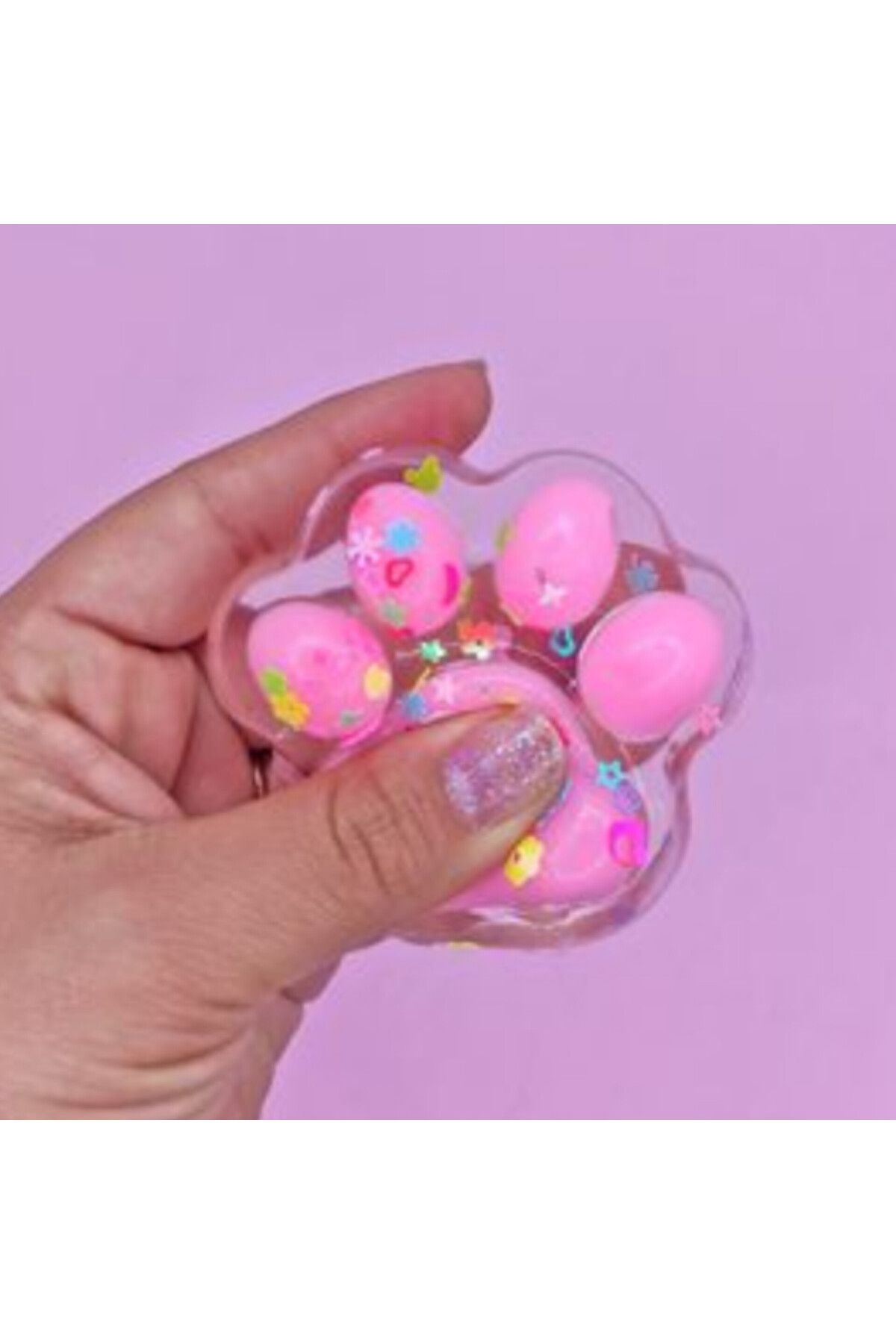 abnturk Şeffaf Pati Squishy Pullu Yumuşacık 6 cm Pati Sukuşi