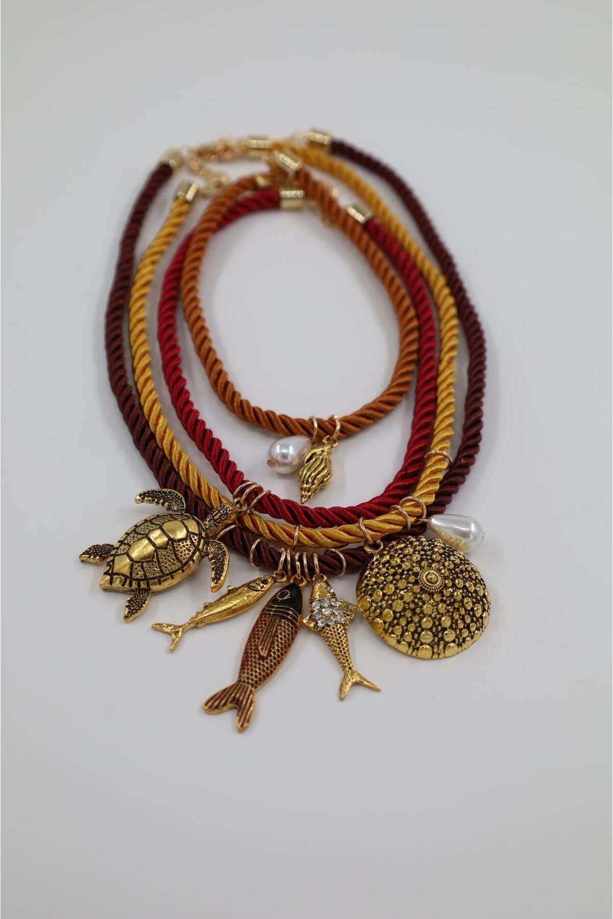 cindyaccessory RENKLİ ÇOKLU HALAT KOLYE