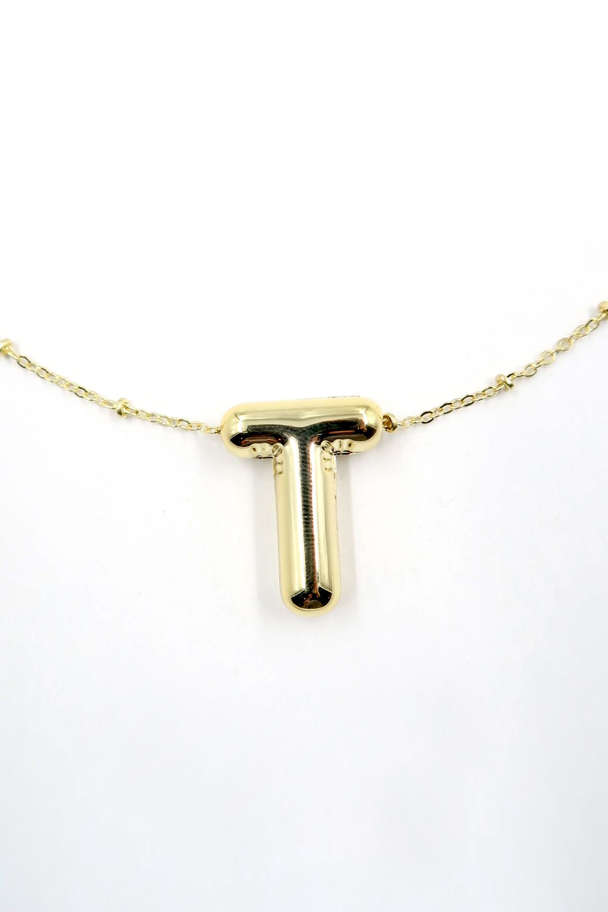 VAGGON 3 Boyutlu T Harfi Gold Kolye