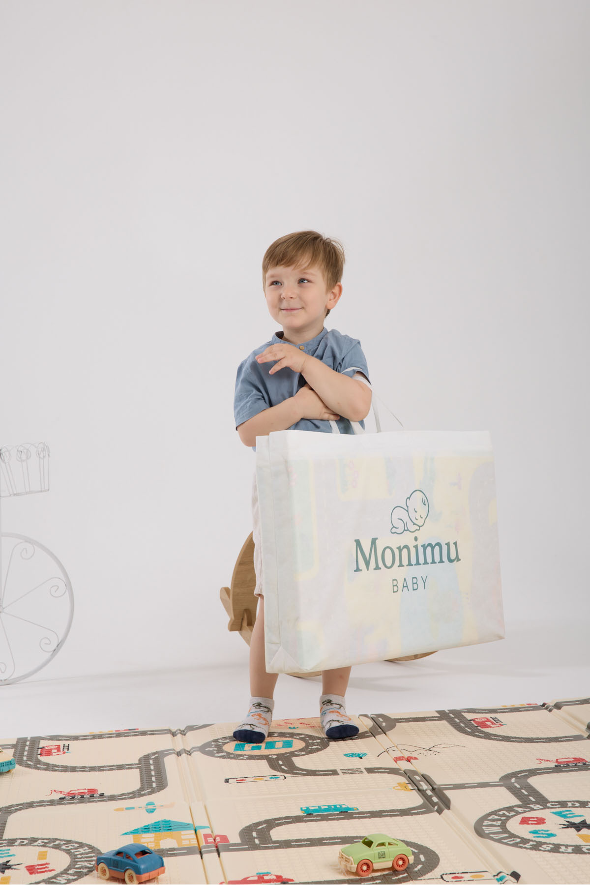 monimu baby Katlanabilir Çift Taraflı Oyun Matı-Oyun Halısı 200x130x1cm (TAŞIMA ÇANTALI) fotoğrafı 6 (önizleme)