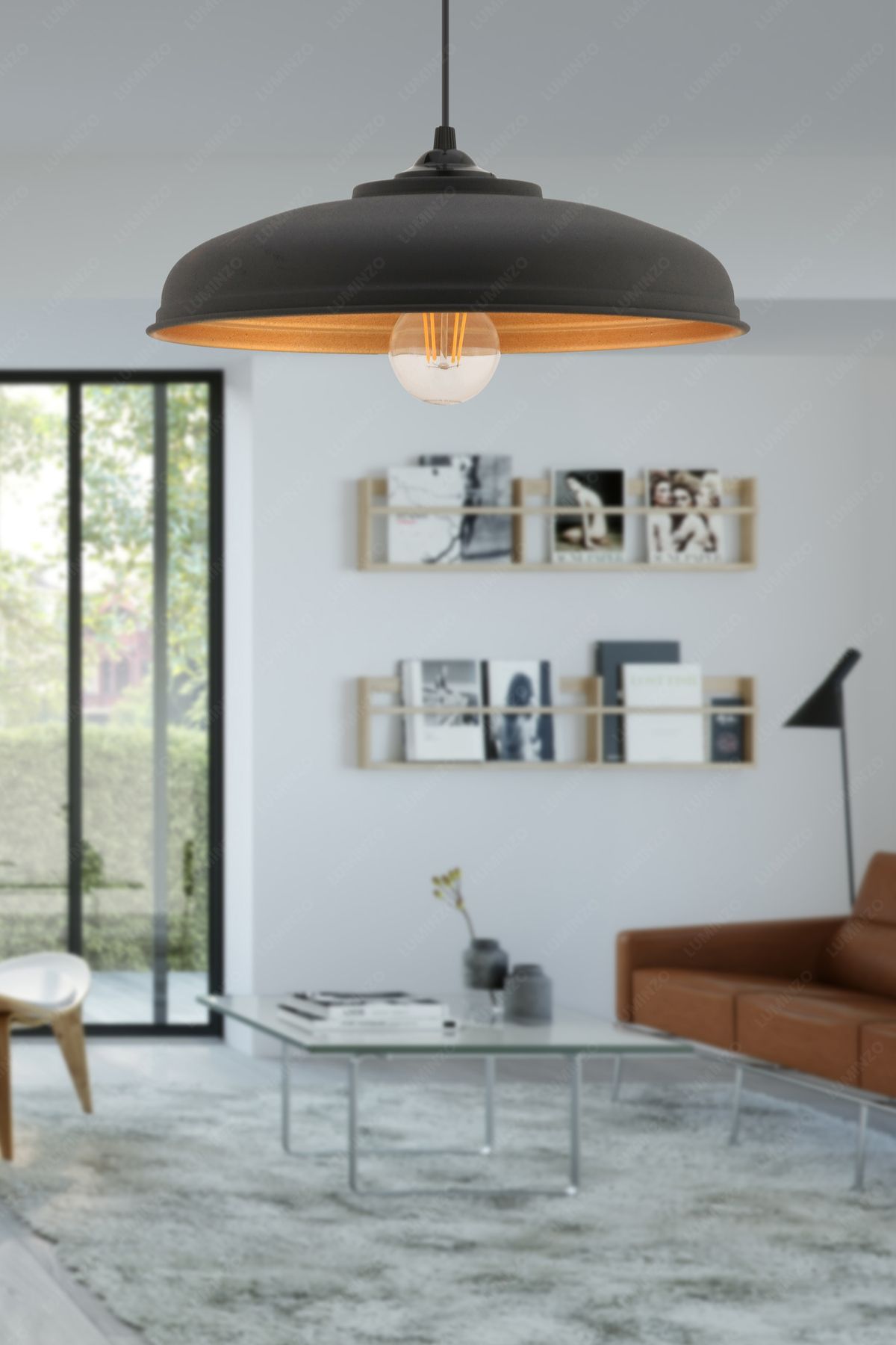 LUMINZO Oresa 24 cm Siyah Modern Avize Sarkıt Salon Mutfak Kuaför Cafe Lamba Dekoratif Aydınlatma
