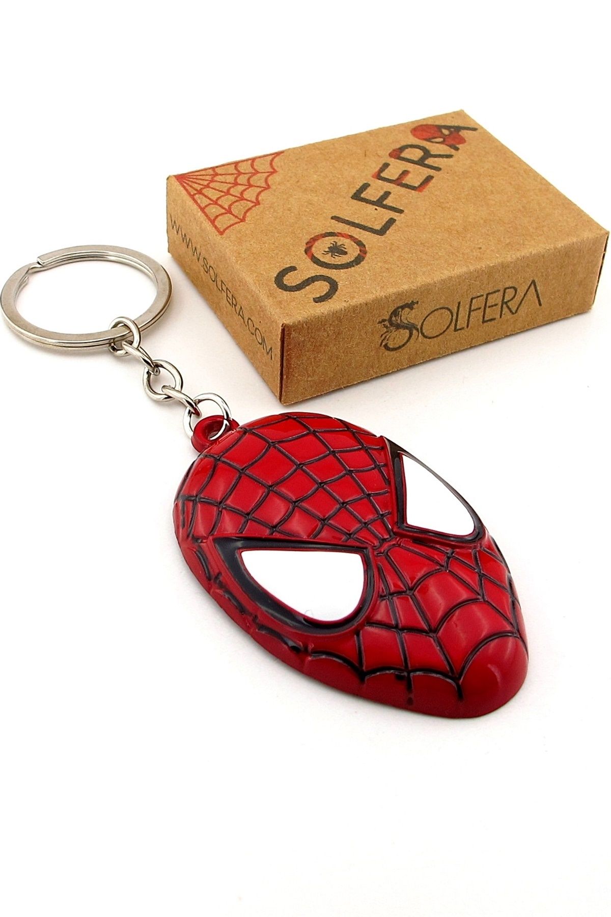 Solfera Spiderman Örümcek Adam Çizgiroman Kırmızı Metal Anahtarlık KC364