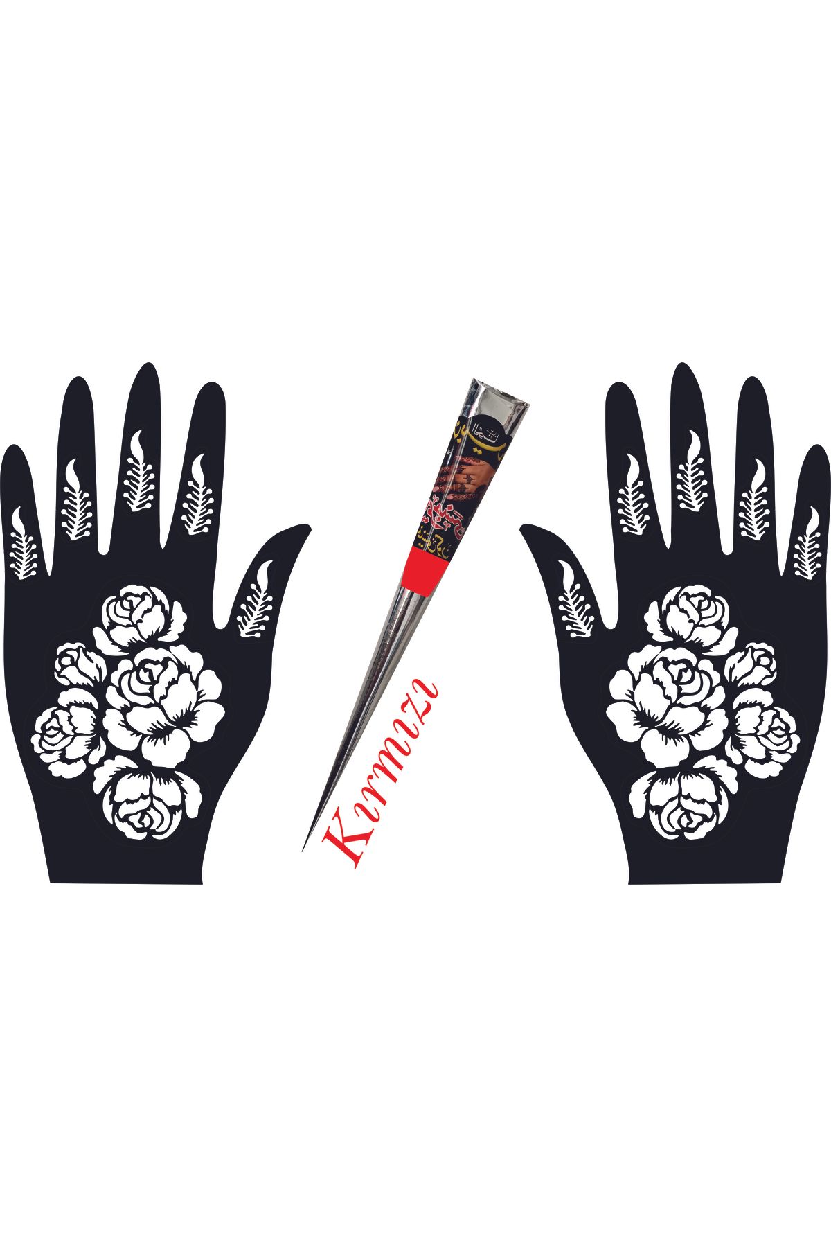 hennadibace El Deseni Kına Kalıbı (GEÇİCİ DÖVME ŞABLONU) Hint Kınası Henna Tattoo Stencil Kına Gecesi