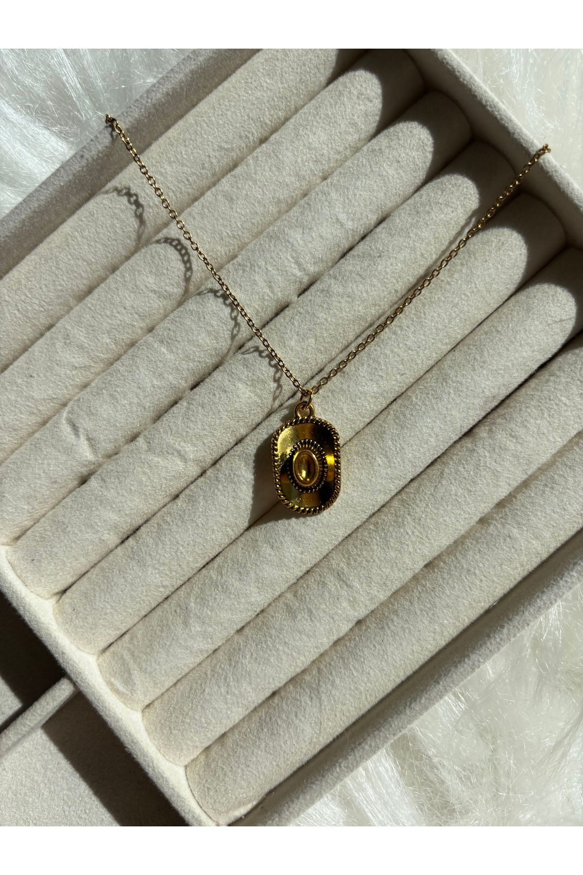 denars jewelry Kovboy Şapkalı Çelik Zincirli Kolye
