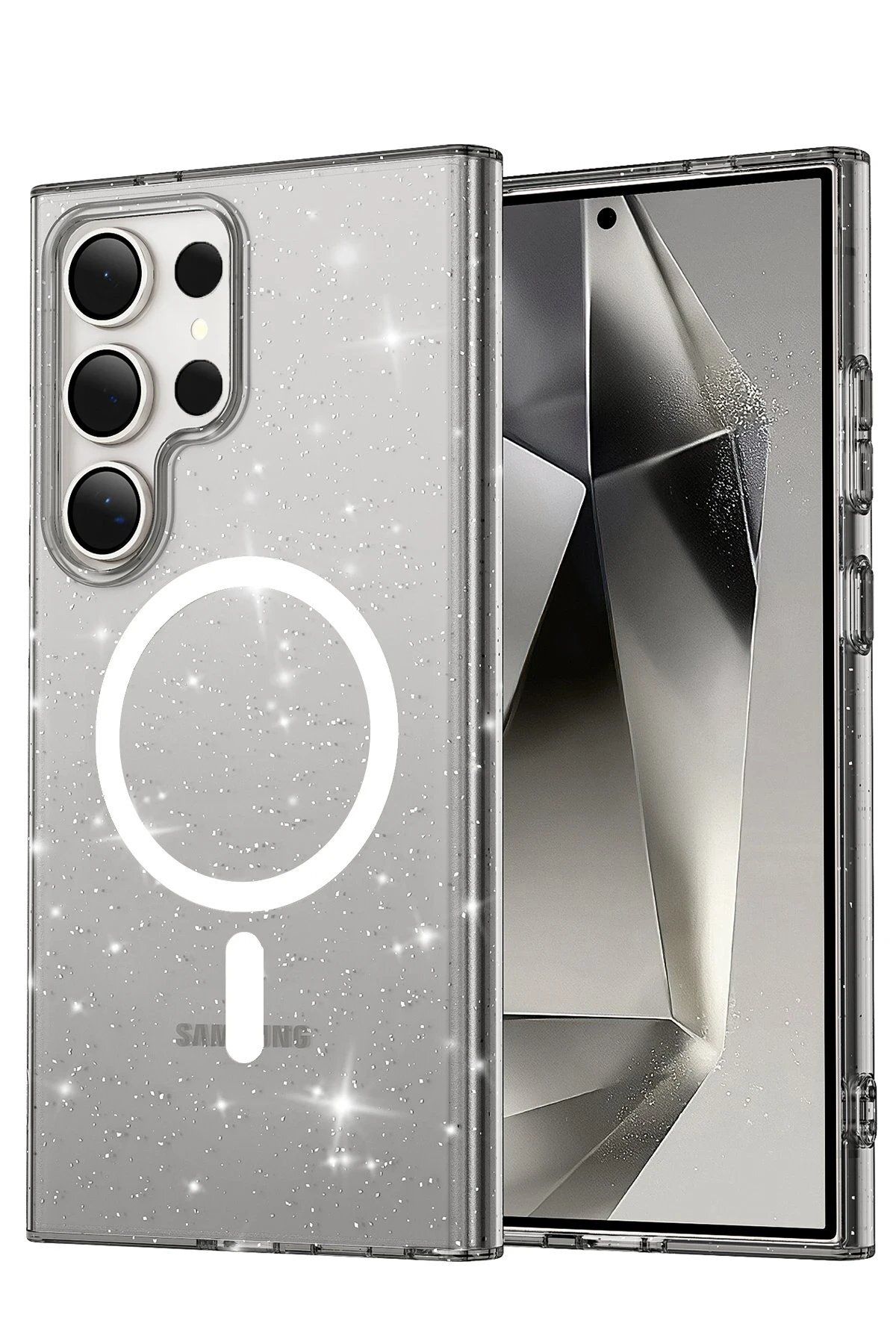CepteToptan Newface Samsung Galaxy S23 Ultra Kılıf Glow Magsafe Kapak - Siyah