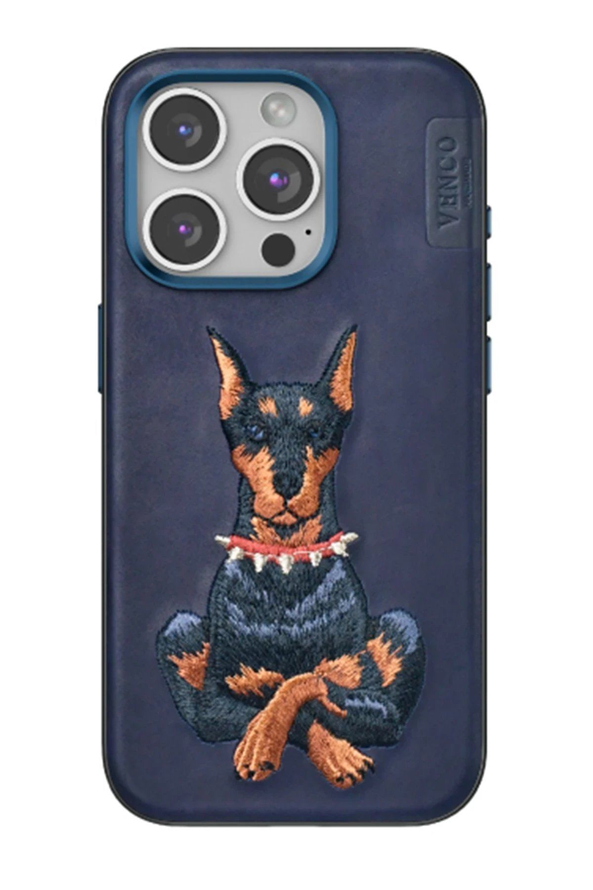 Toptan Bulurum Venco iPhone 15 Pro Max Perma Desenli Kapak - Lacivert
