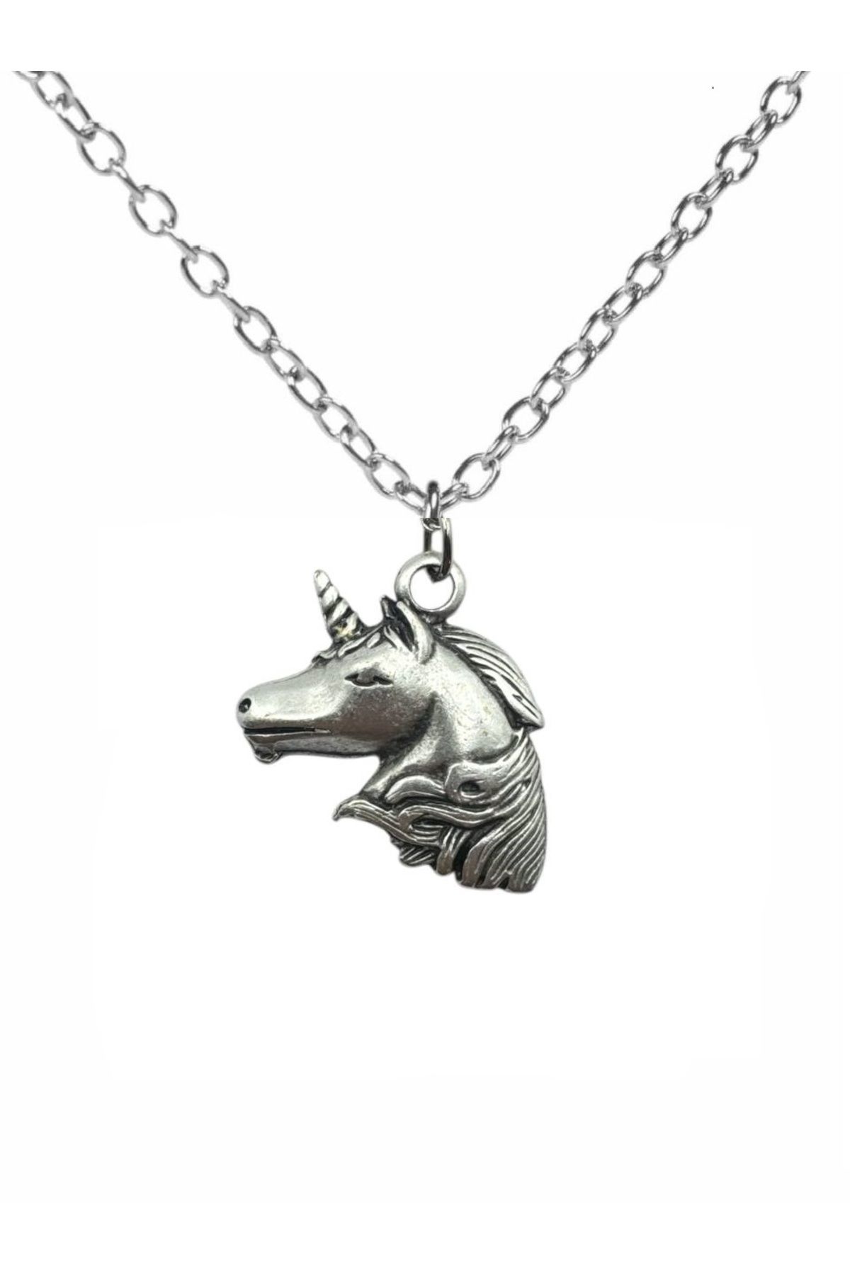 Herşey Nota Ethereal Grace – Unicorn Figürlü Unisex Kolye (60 cm Zincirli)