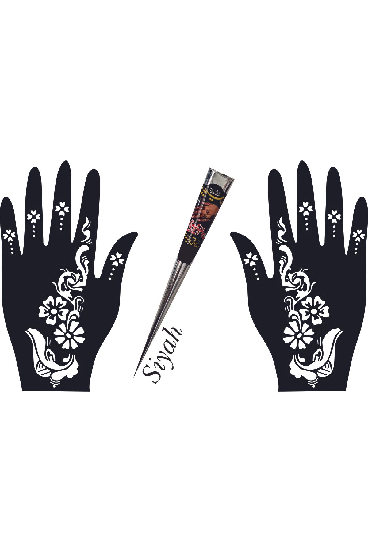 hennadibace El Deseni Kına Kalıbı (GEÇİCİ DÖVME ŞABLONU) Hint Kınası Henna Tattoo Stencil Kına Gecesi