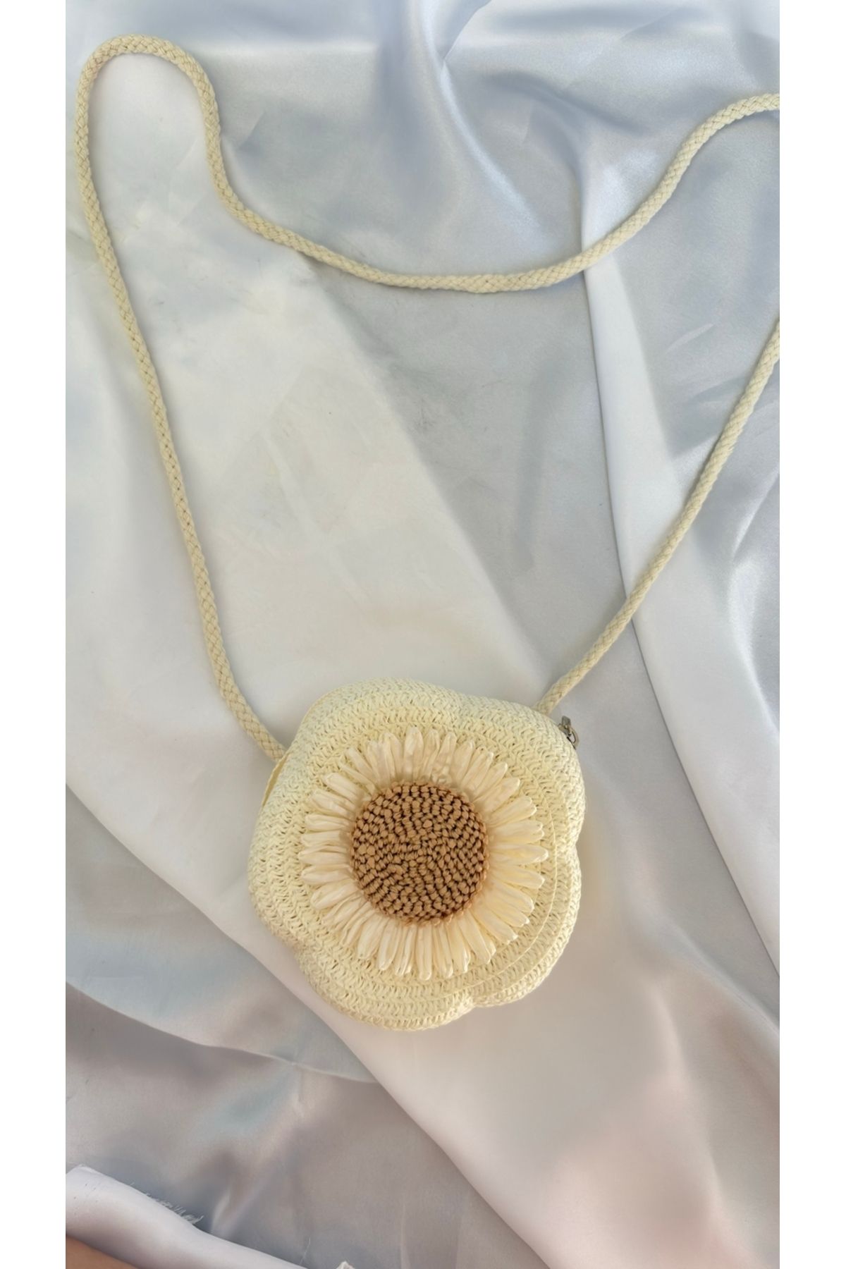 arya luxe Minik Bahar Hasır Çocuk Çanta BEJ