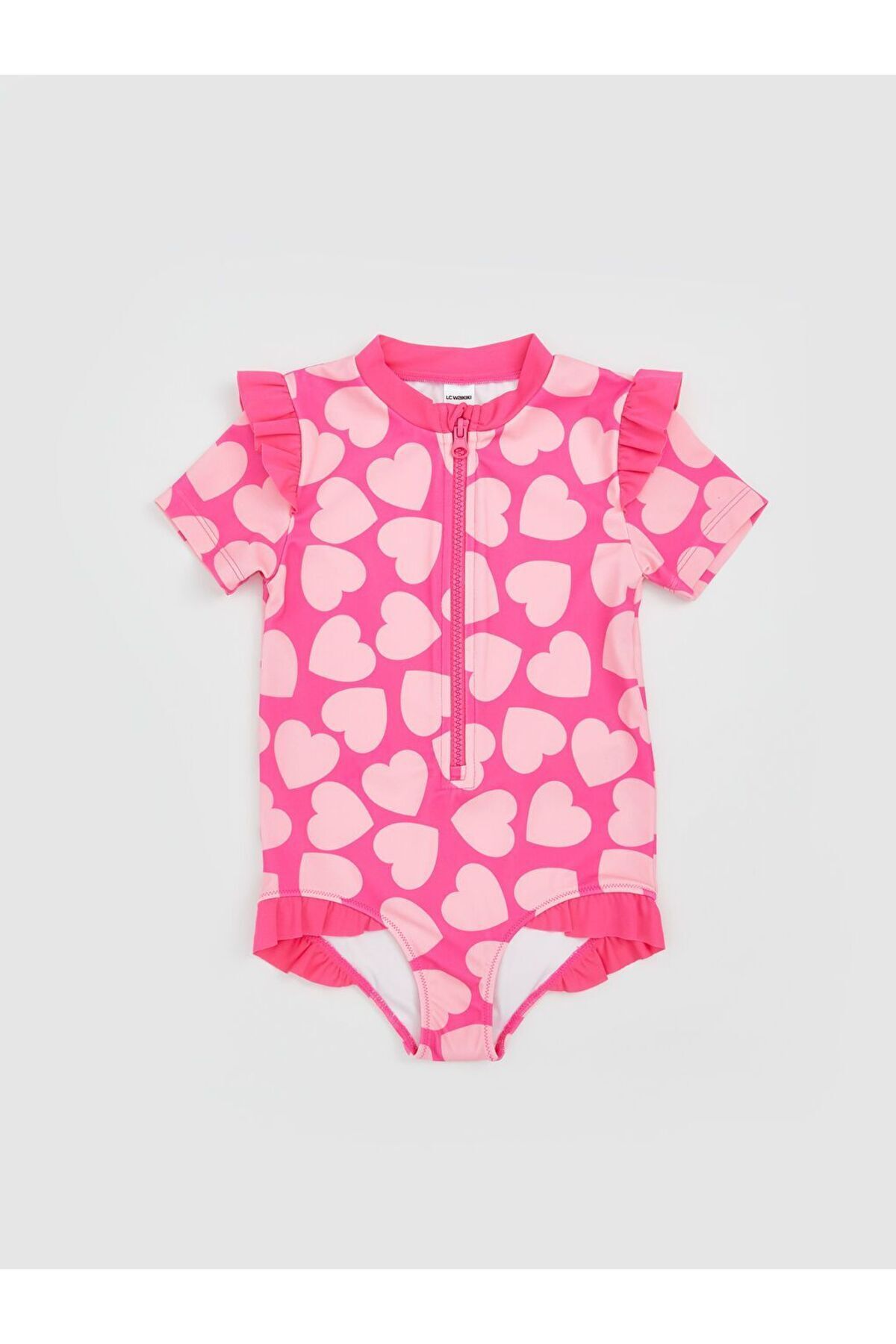 LC Waikiki LCW Kids Kalp Baskılı Kız Çocuk Mayo