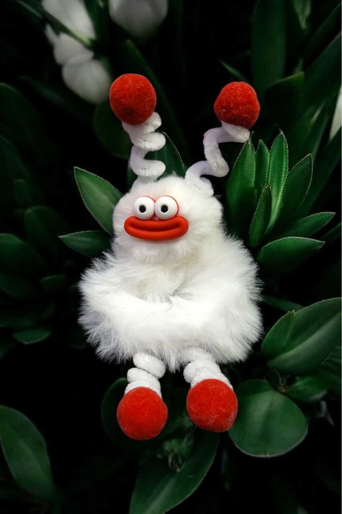 Öze Aksesuar SEVİMLİ CANAVAR PELUŞ TOKA KIZ ÇOCUK RENKLİ PELUŞ TOKA LASTİKLİ TOPUZ TOKASI