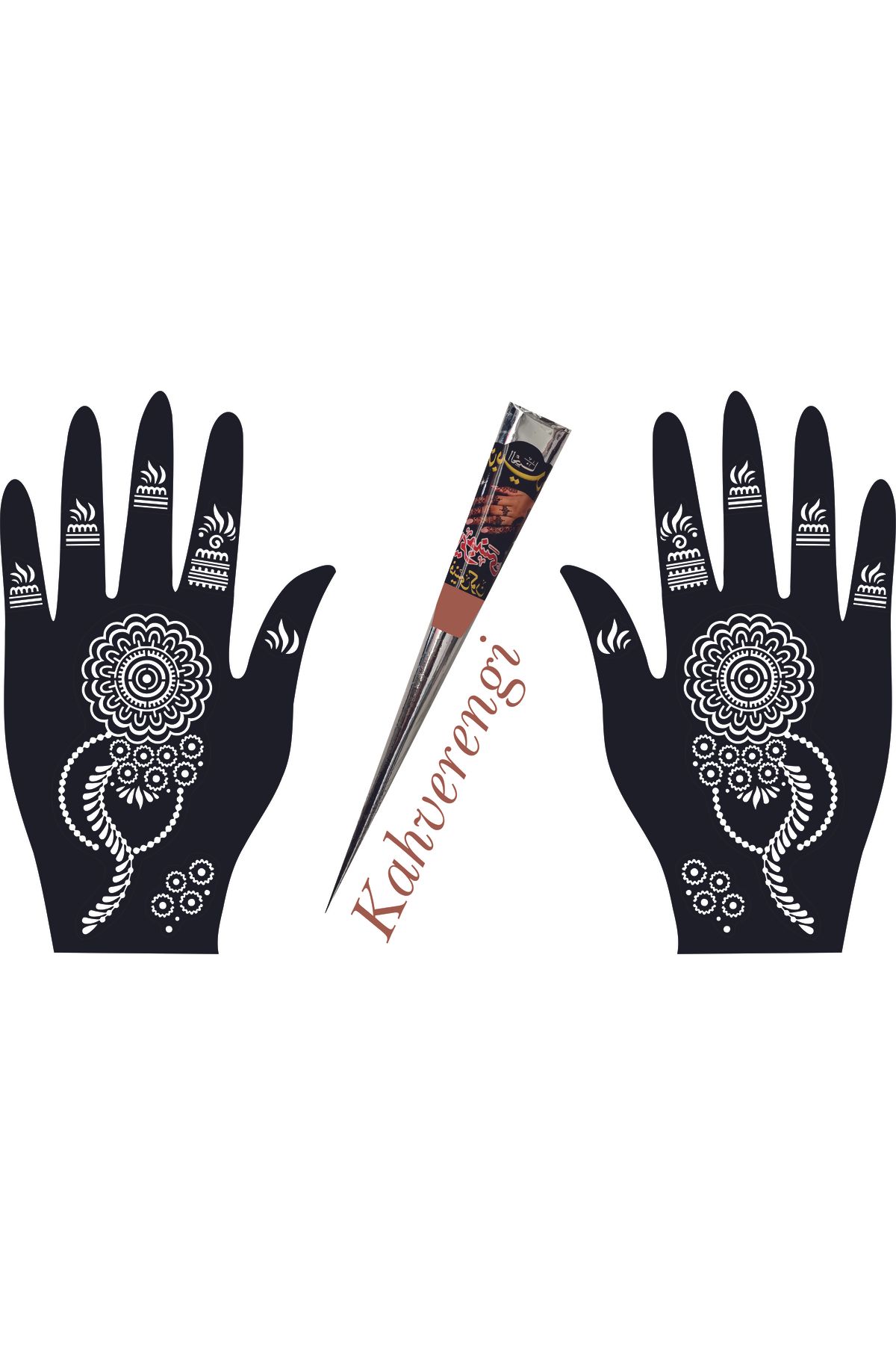 hennadibace El Deseni Kına Kalıbı (GEÇİCİ DÖVME ŞABLONU) Hint Kınası Henna Tattoo Stencil Kına Gecesi