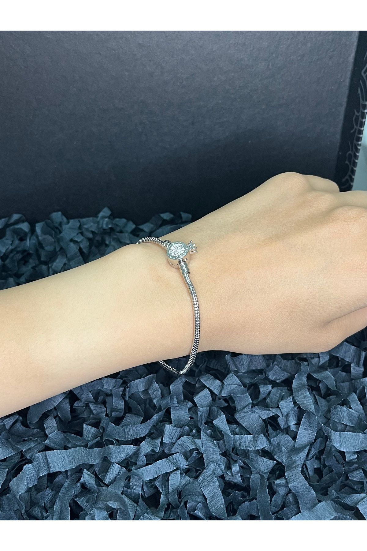 Butik Çelik Silver Taç Model Halat Bileklik