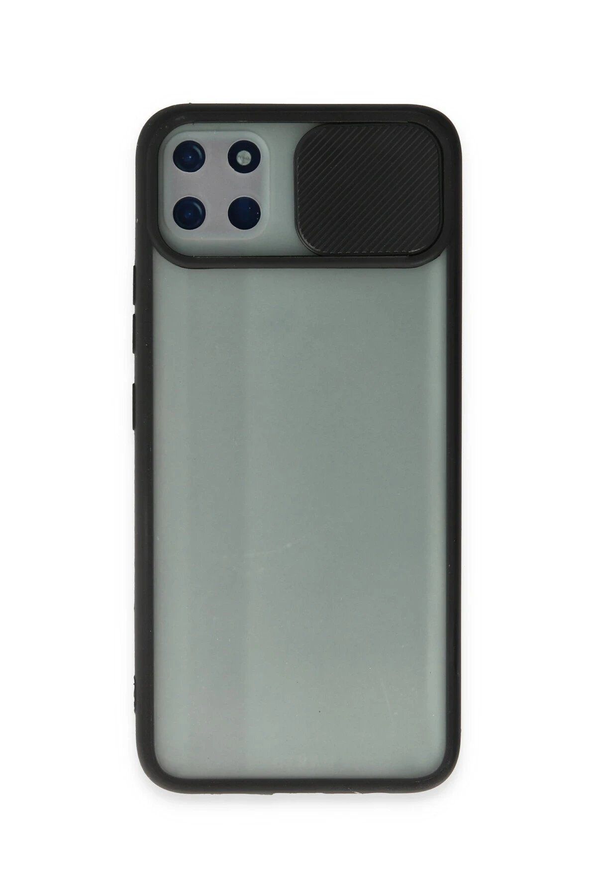CepteToptan Newface Realme C11 Kılıf Palm Buzlu Kamera Sürgülü Silikon - Siyah