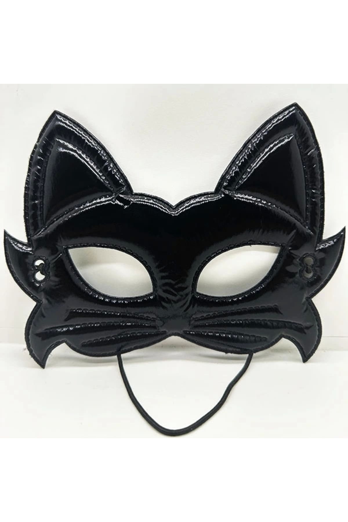 shopwave Siyah Renk Kumaş Malzemeden İmal Eva Kedi Maskesi 19x15 cm (5047)