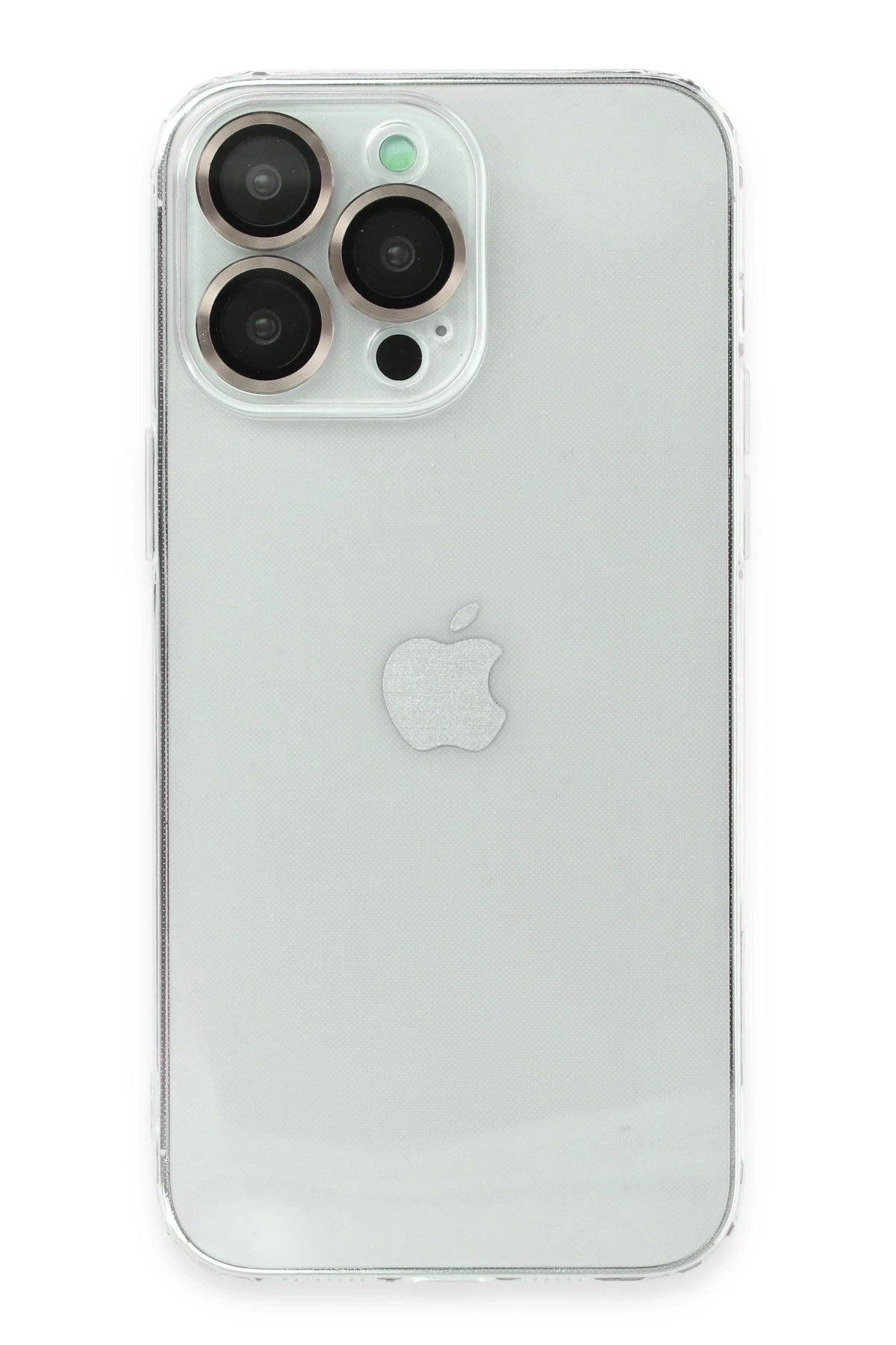 CepteToptan Newface iPhone 14 Pro Max Kılıf Luko Lens Silikon - Gold