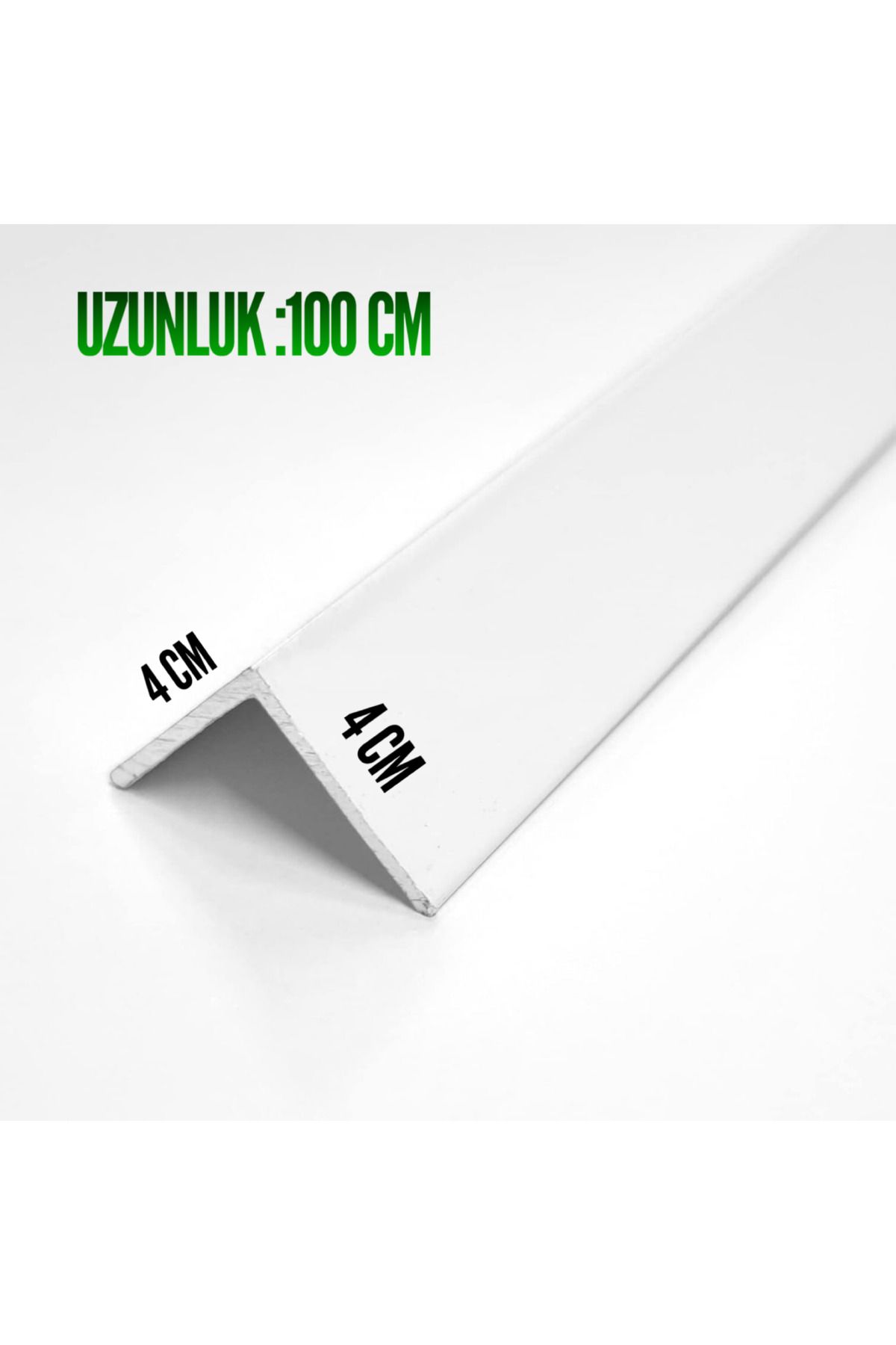 Nalbur Bakkal 4x4cm Köşe Profili Alüminyum Köşebent L Profil Beyaz 100cm