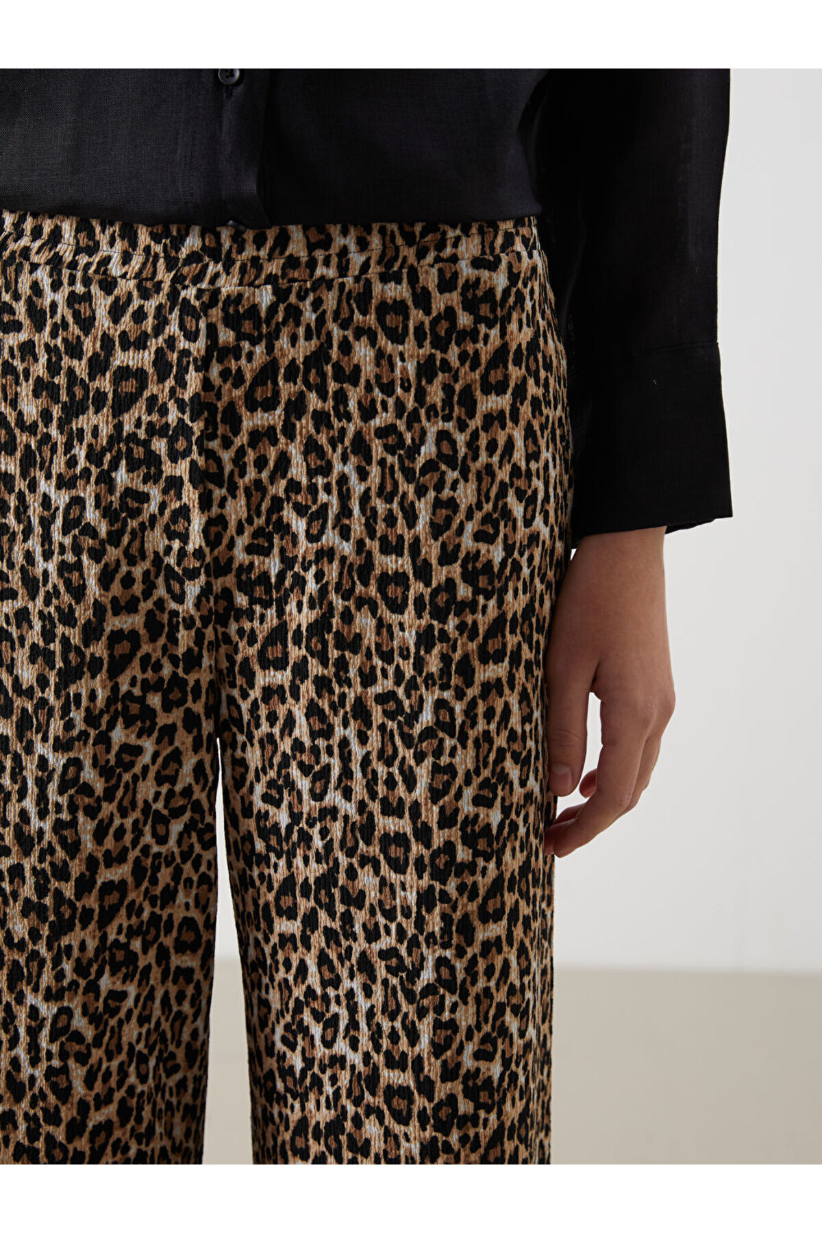 LC Waikiki-Create Your Style with Uzg Store |   Leopard Patterned Women's Trousers with Elastic Waistband 4