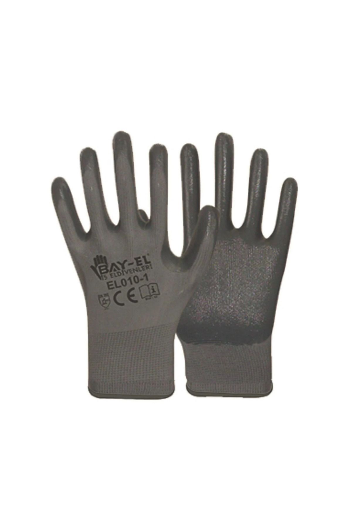 Bay-El BAYEL ELDİVEN 1/2 GRİ-GRİ 10" EL030(12 ADET)