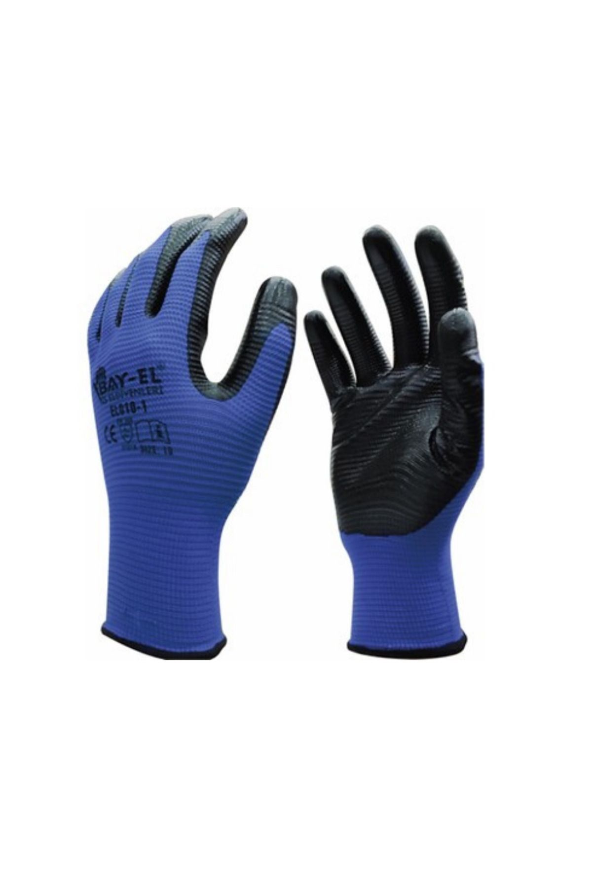 Bay-El BAYEL ZEBRA ELDİVEN 1 /2 MAVİ-SİYAH 10" EL110(12 ADET)