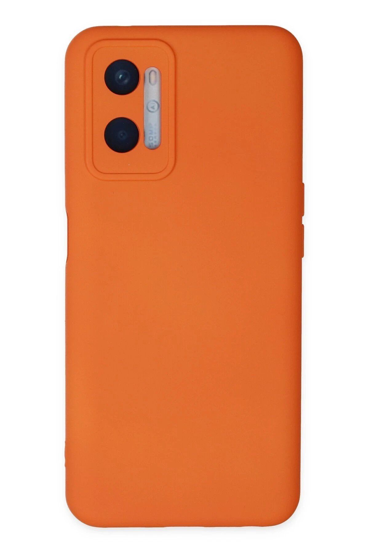 CepteToptan Newface Oppo A96 Kılıf Nano içi Kadife Silikon - Turuncu