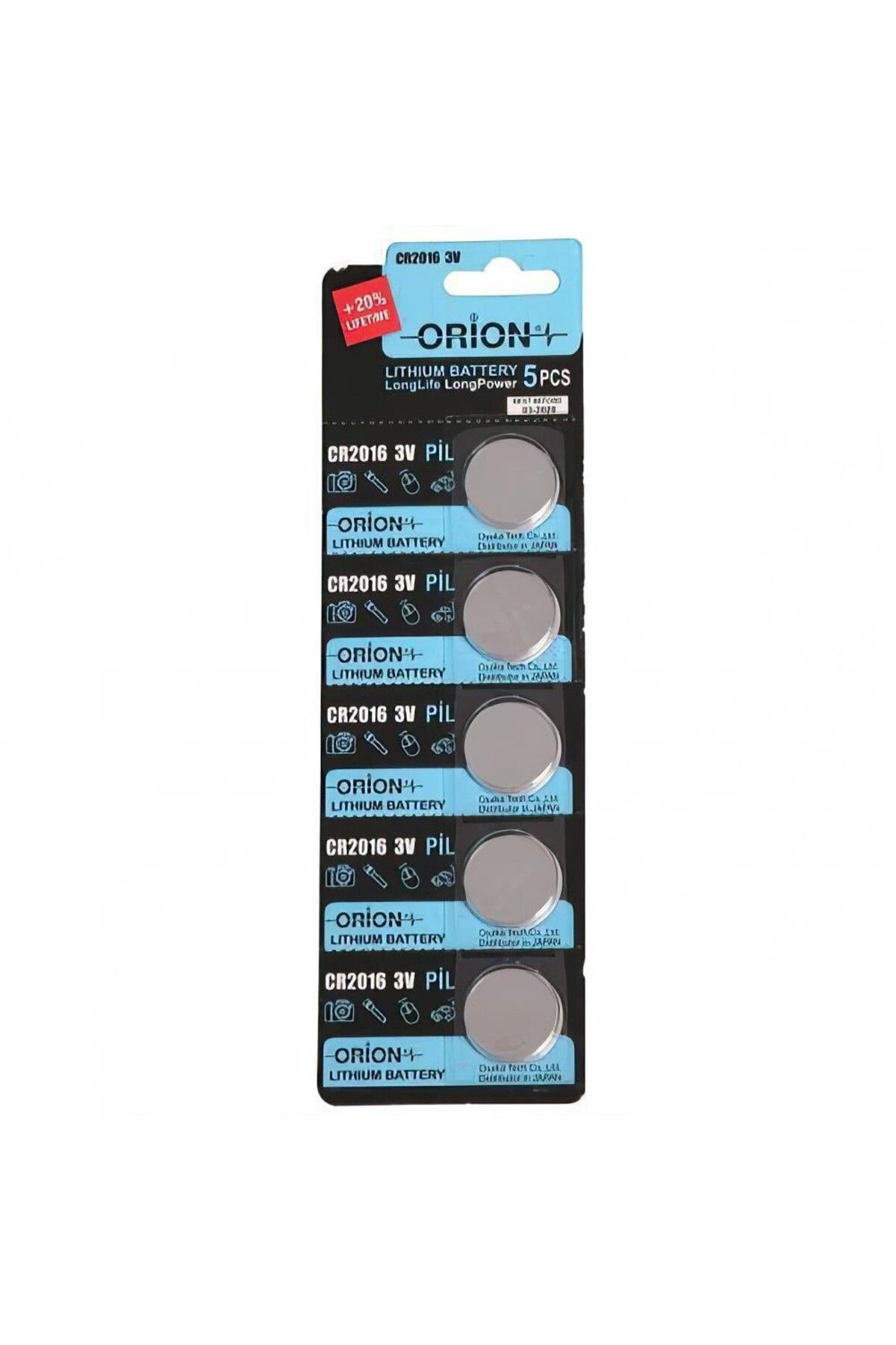 Orion ORİON CR2016 3VOLT LİTYUM PİL 5 Lİ PAKET