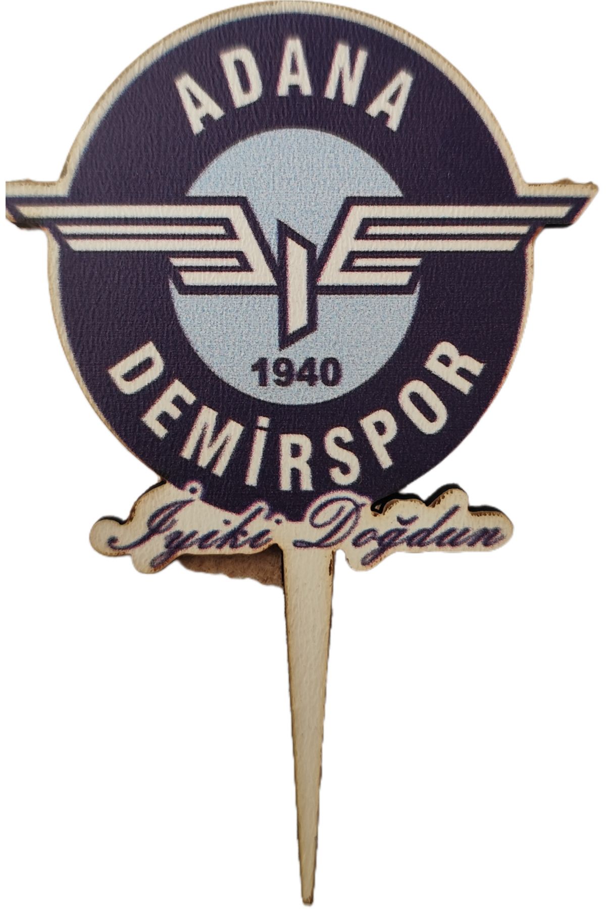 ÇUKUROVA ÜTÜ Pasta Süsleme, Taraftar Adanademirspor Armalı, Logolu, Pasta Süsü Ahşap 3 mm