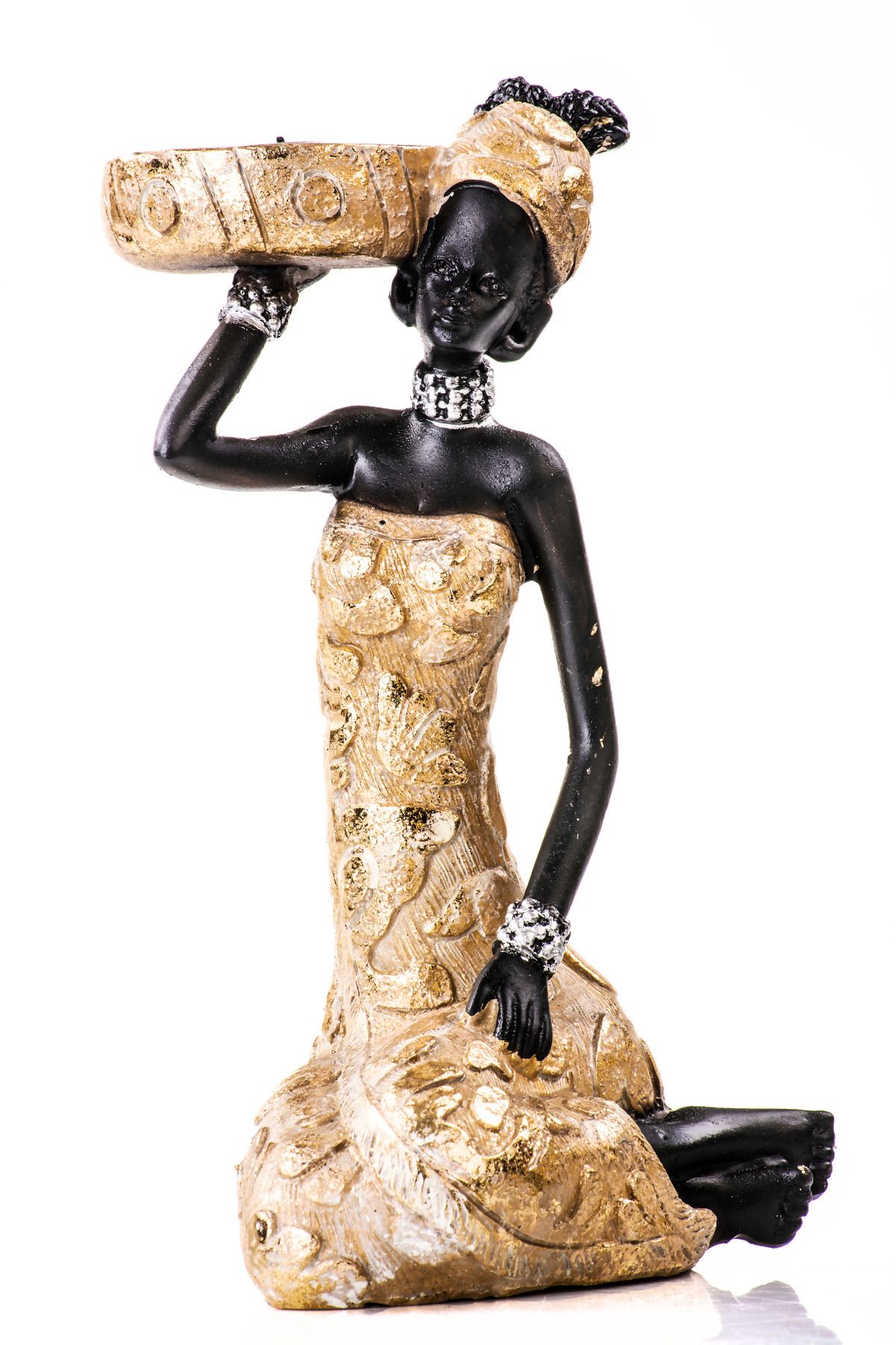 Elioure Dekoratif Afrika Biblosu ve Mumluk, 18x10x7 cm, şık ve doğal tasarım